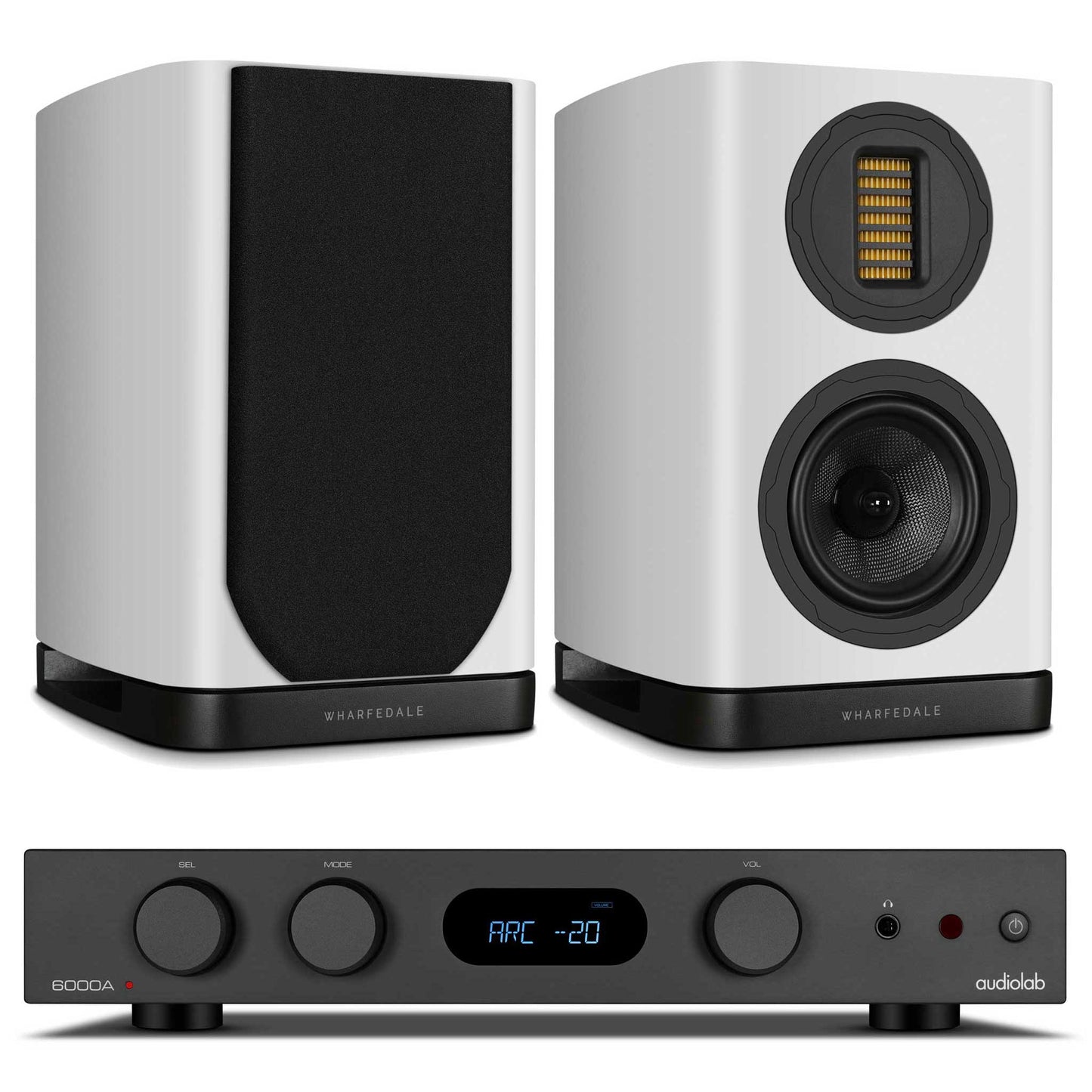 Audiolab 6000A MKII Black with Wharfedale EVO 5.1 White
