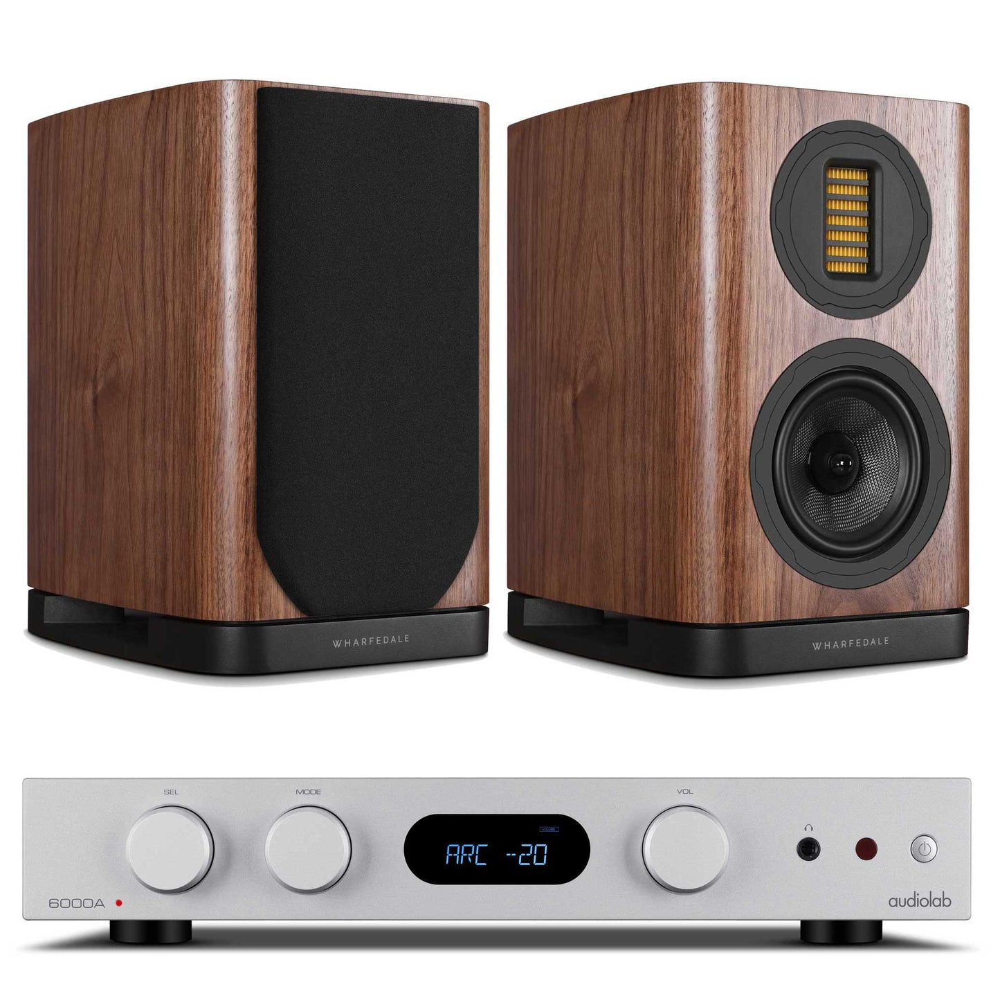 Audiolab 6000A MKII Silver with Wharfedale EVO 5.1 Walnut