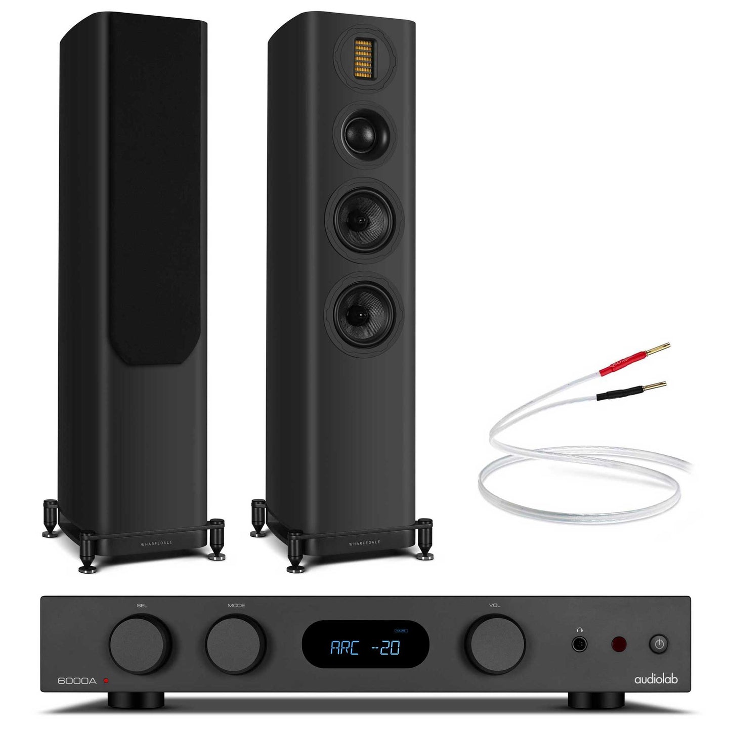 Audiolab 6000A MKII with Wharfedale EVO 5.3 Black / Black