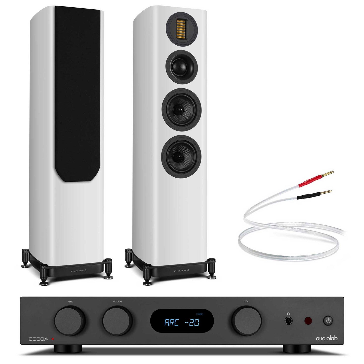 Audiolab 6000A MKII with Wharfedale EVO 5.3 Black / White