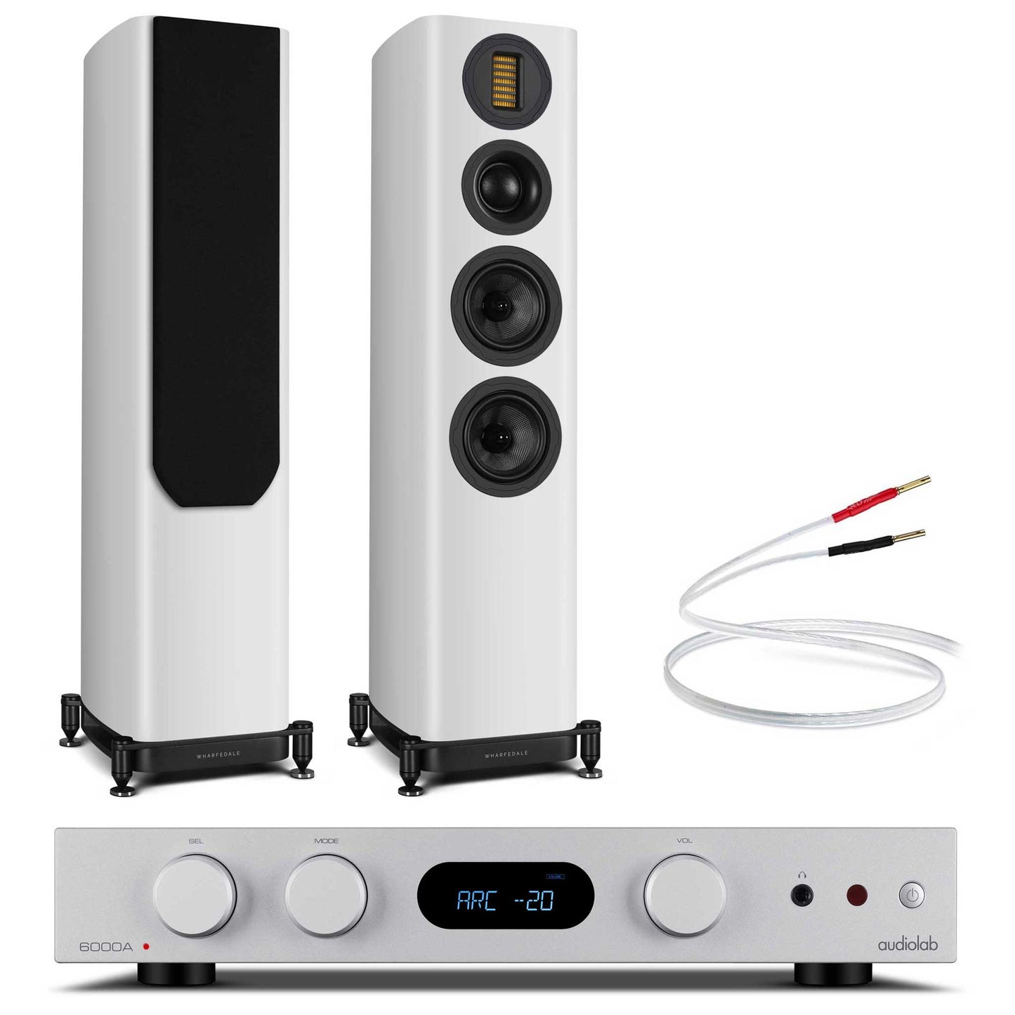 Audiolab 6000A MKII with Wharfedale EVO 5.3 Silver / White