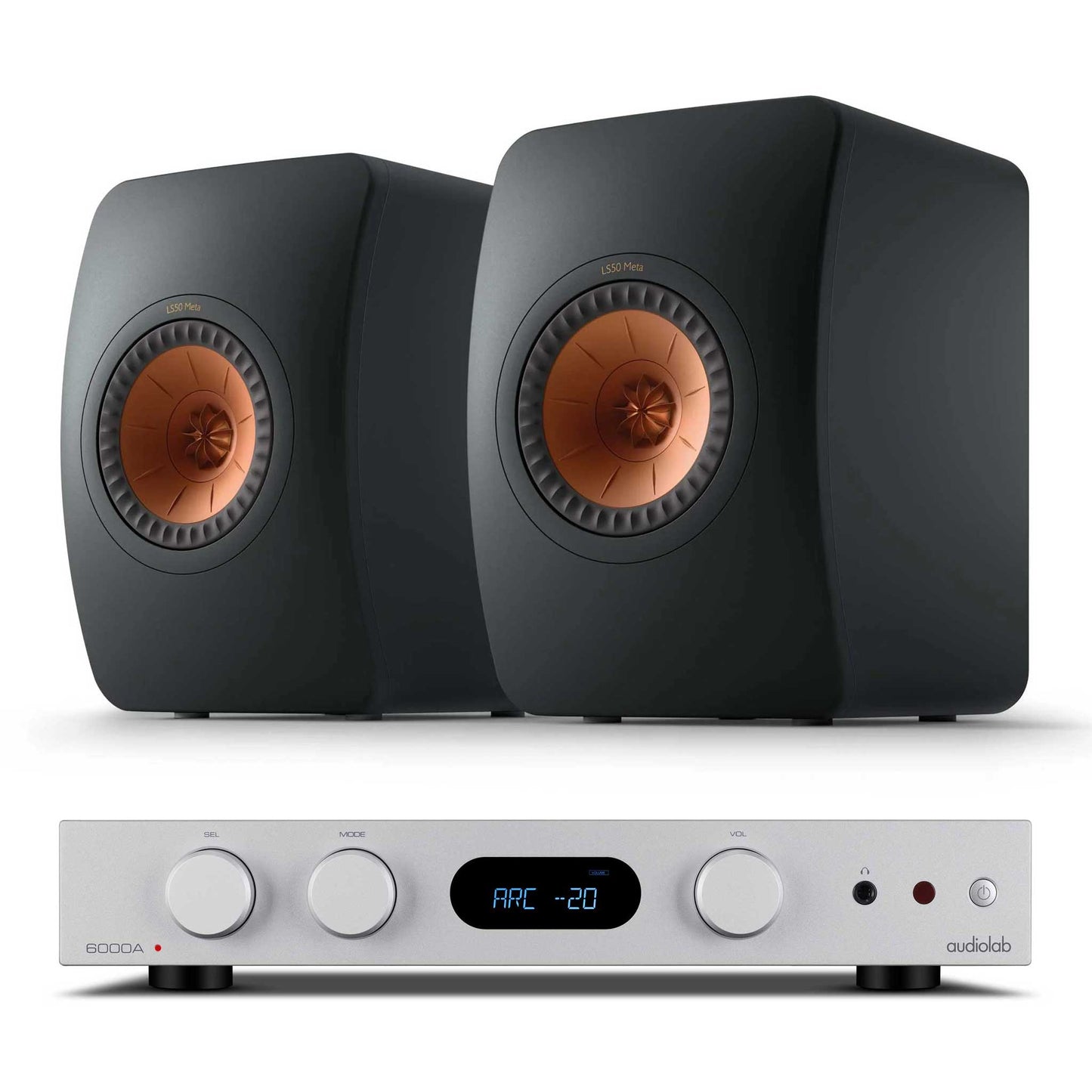 Audiolab 6000A MKII with KEF LS50 Meta Silver / Carbon Black