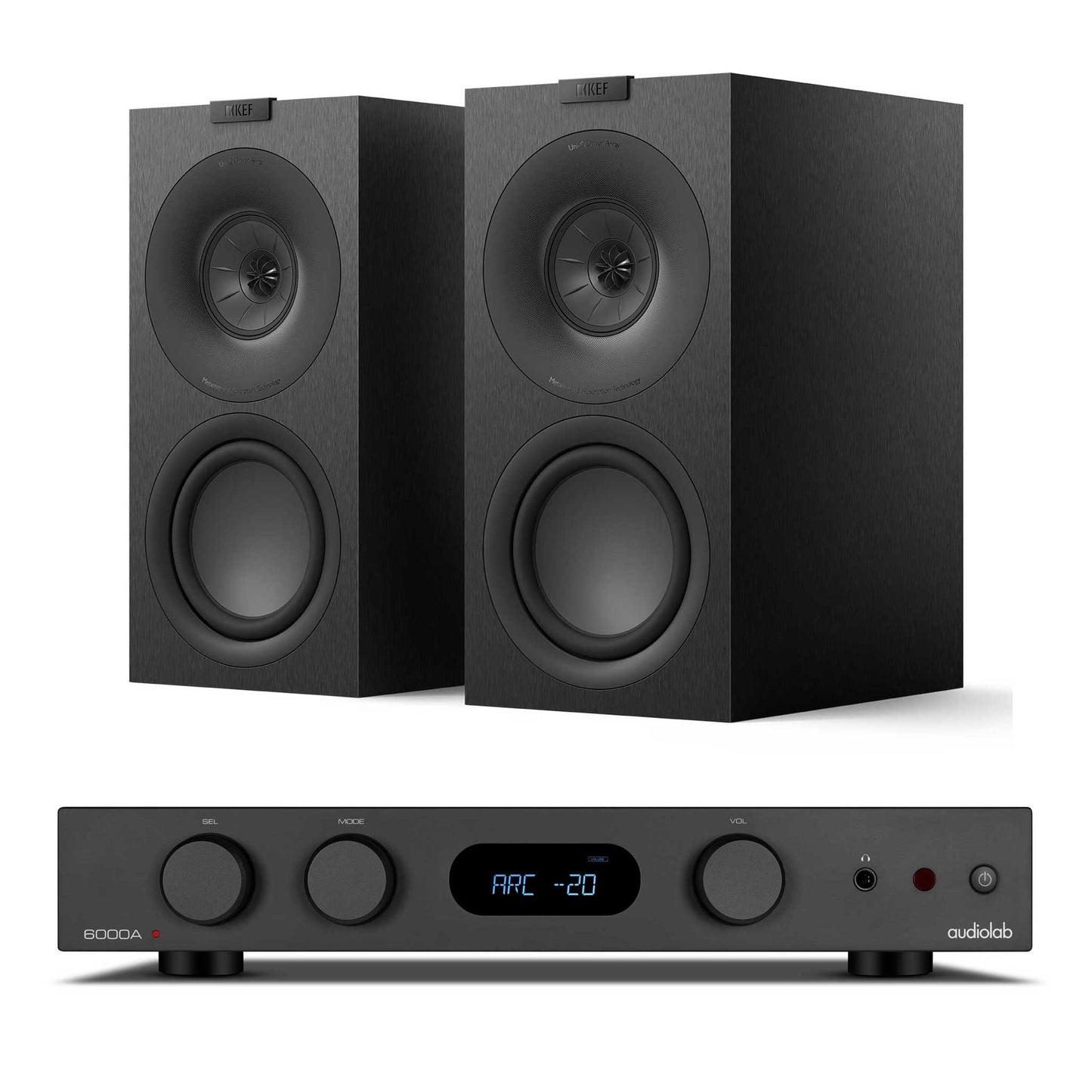 Audiolab 6000A MKII with KEF Q Concerto Meta Black / Black