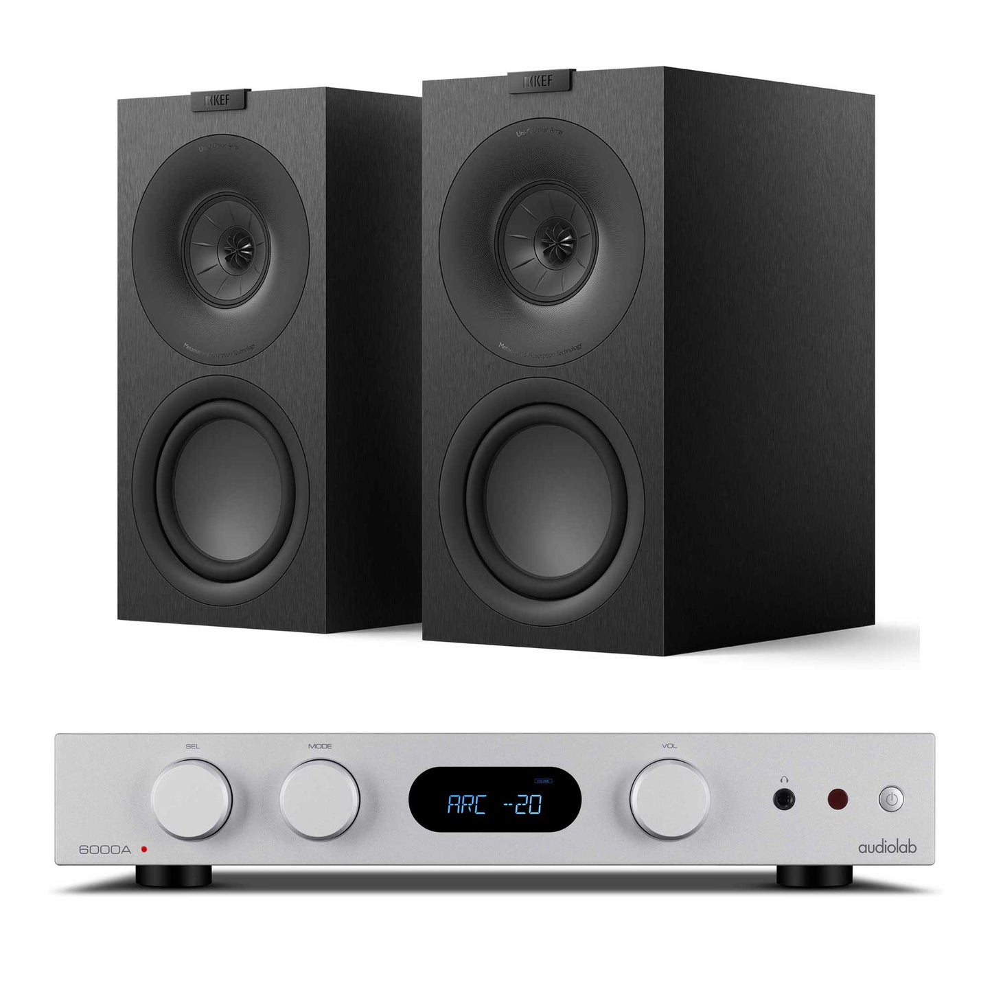 Audiolab 6000A MKII with KEF Q Concerto Meta Silver / Black