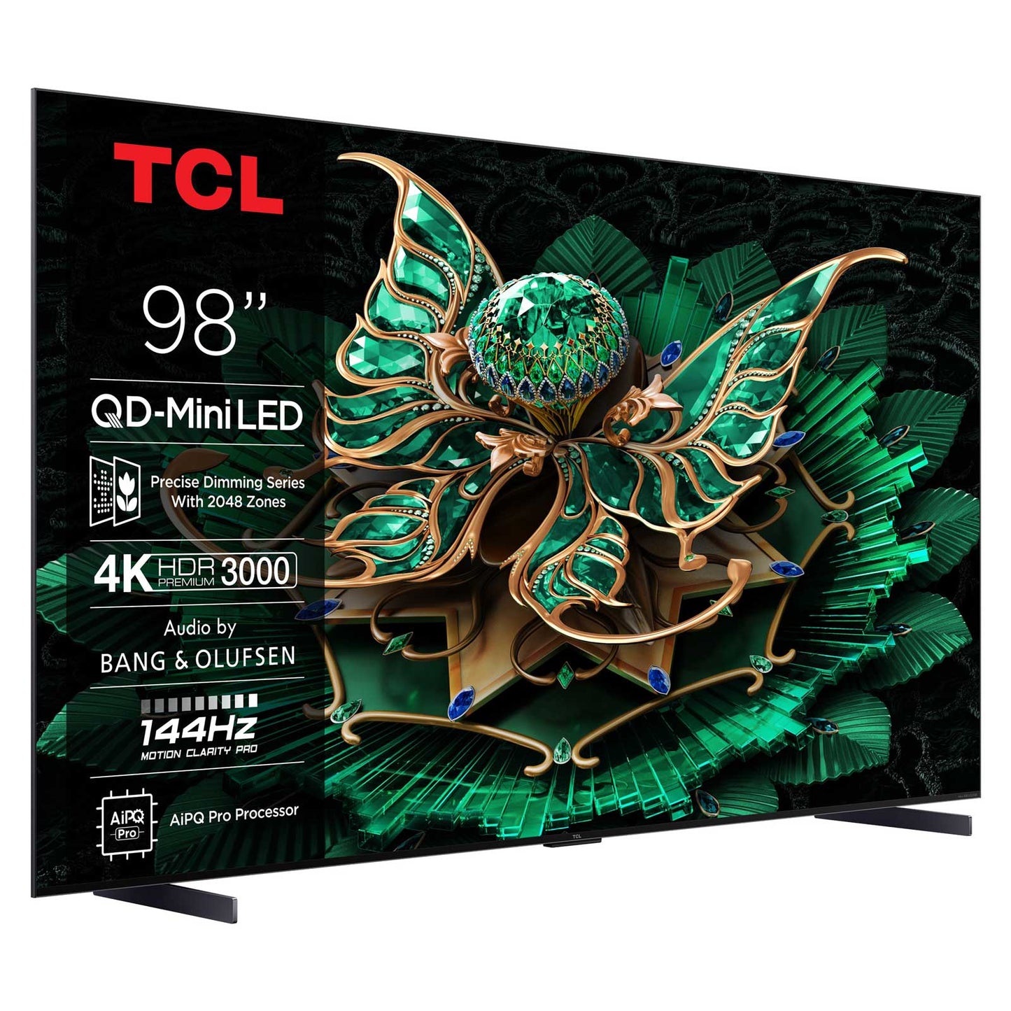 TCL 98Q7C-UK Angled View