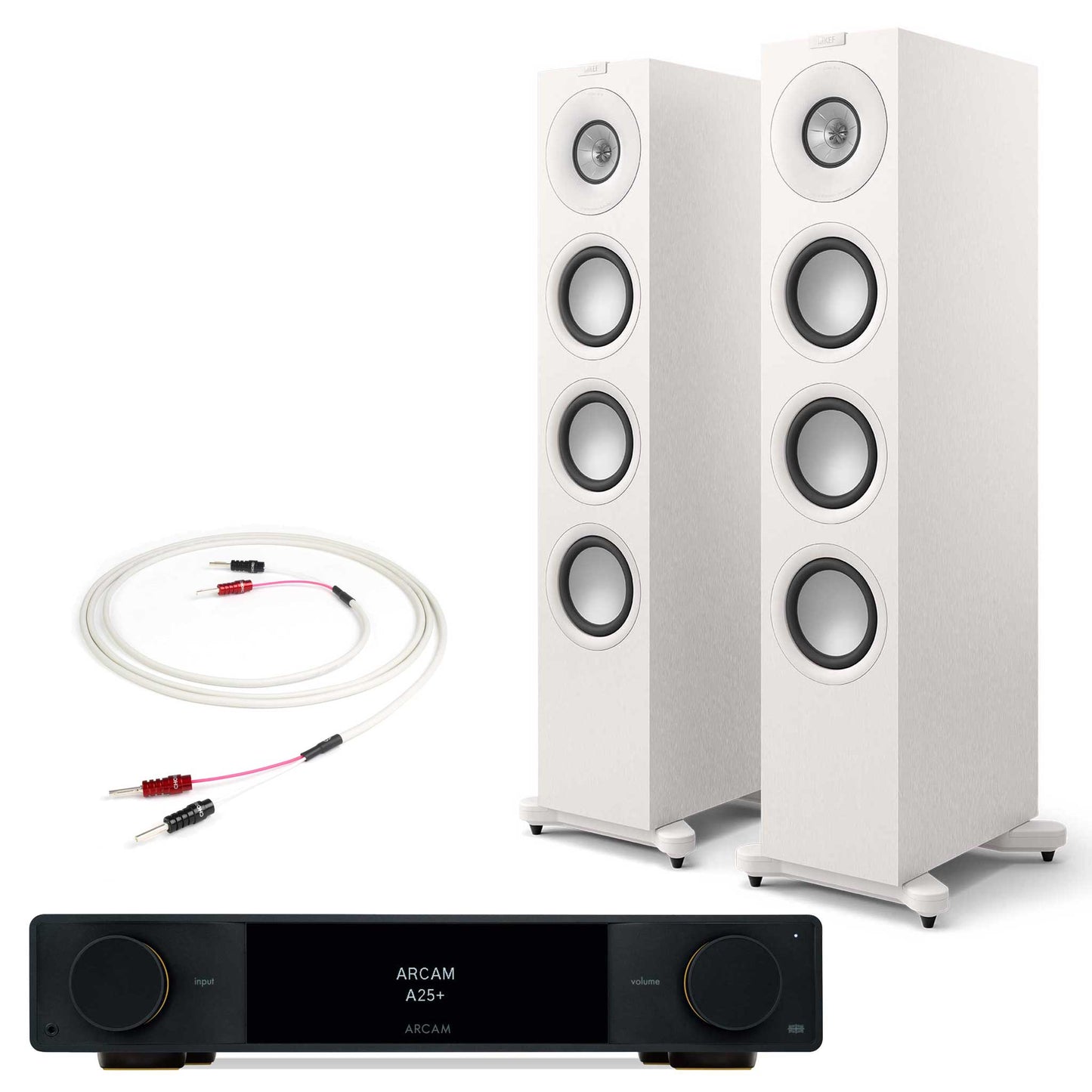Arcam A25+ with KEF Q11 Meta Satin White
