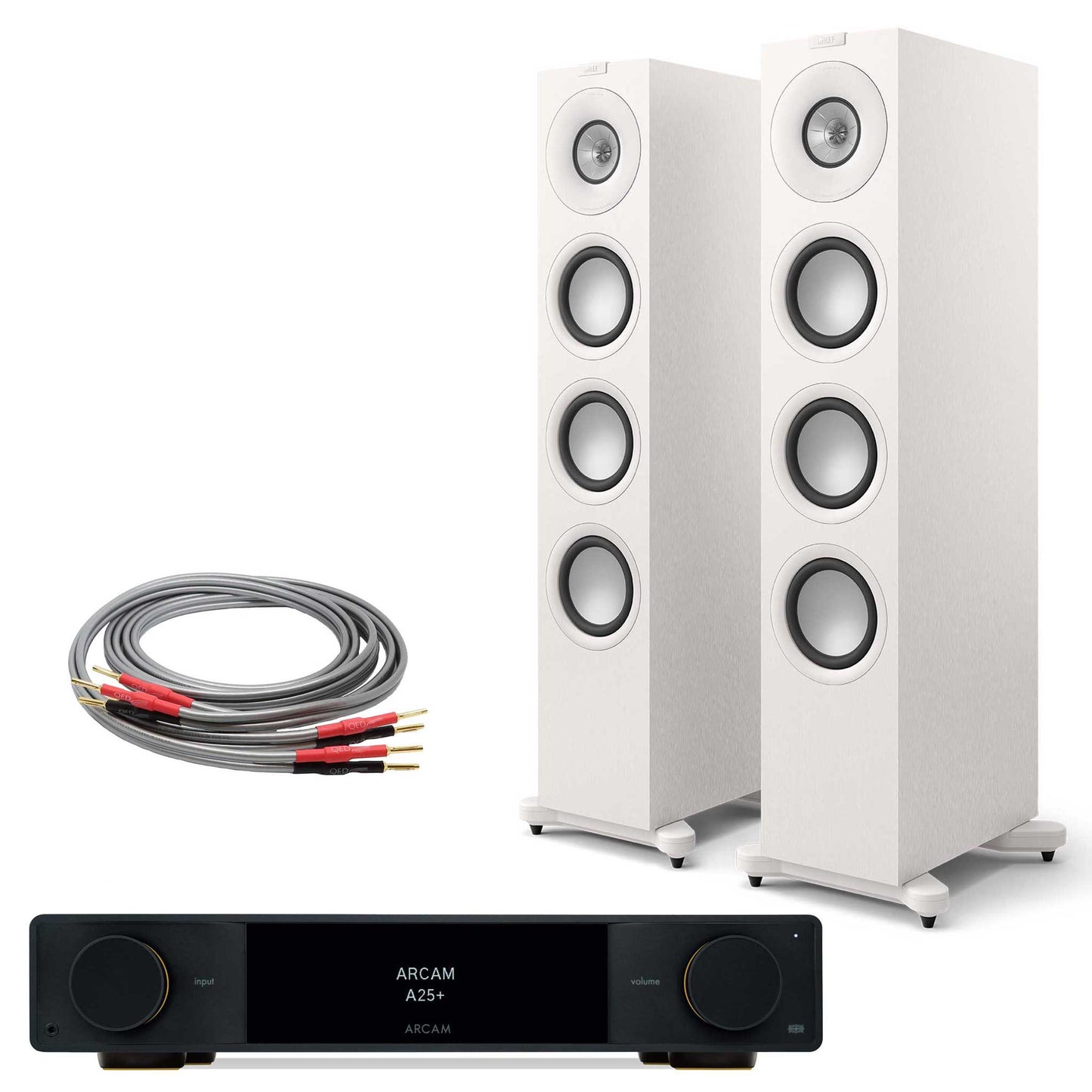 Arcam A25+ with KEF Q11 Meta Satin White