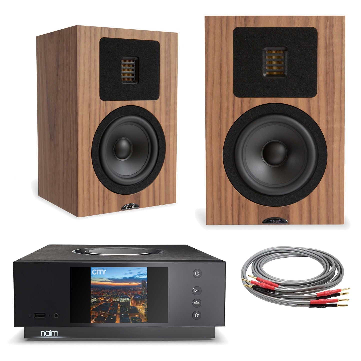 Naim Uniti Atom with Neat Petite Classic Walnut