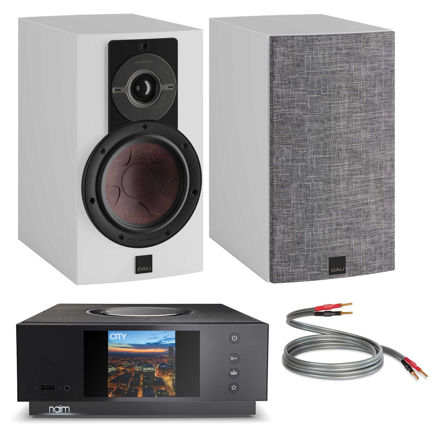 Naim Uniti Atom With Dali Rubikore 2 White