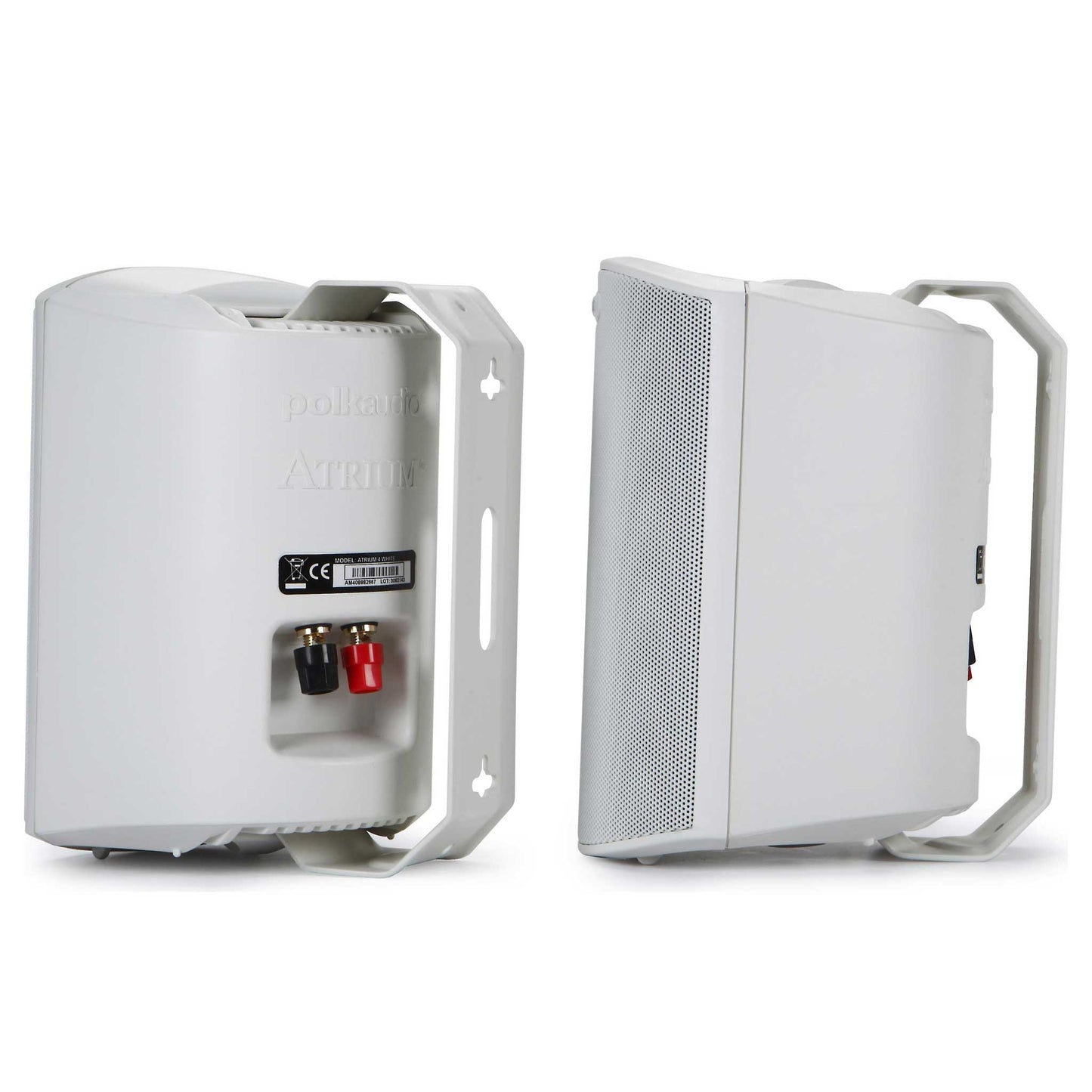 Polk Atrium 4 Outdoor Speakers White Wall Brackets