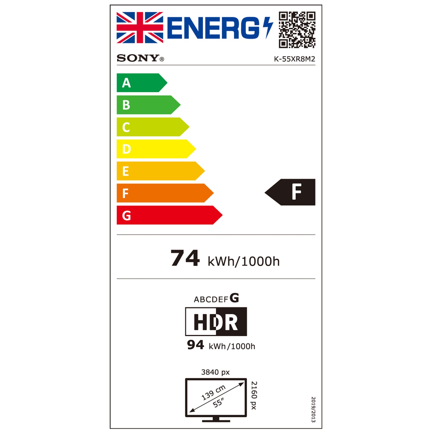Sony BRAVIA 8 II 55 Energy Label