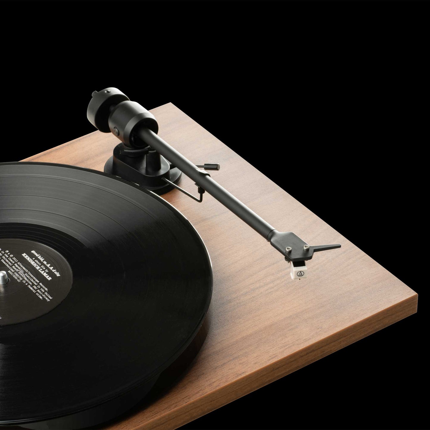 Pro-Ject E1 Phono Turntable Walnut Tonearm Detail