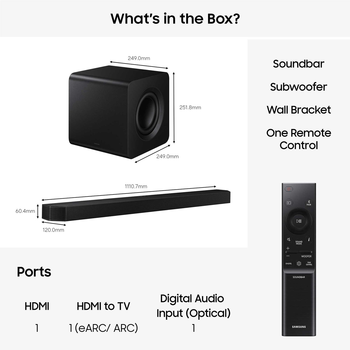 Samsung HW-Q800H Dimensions