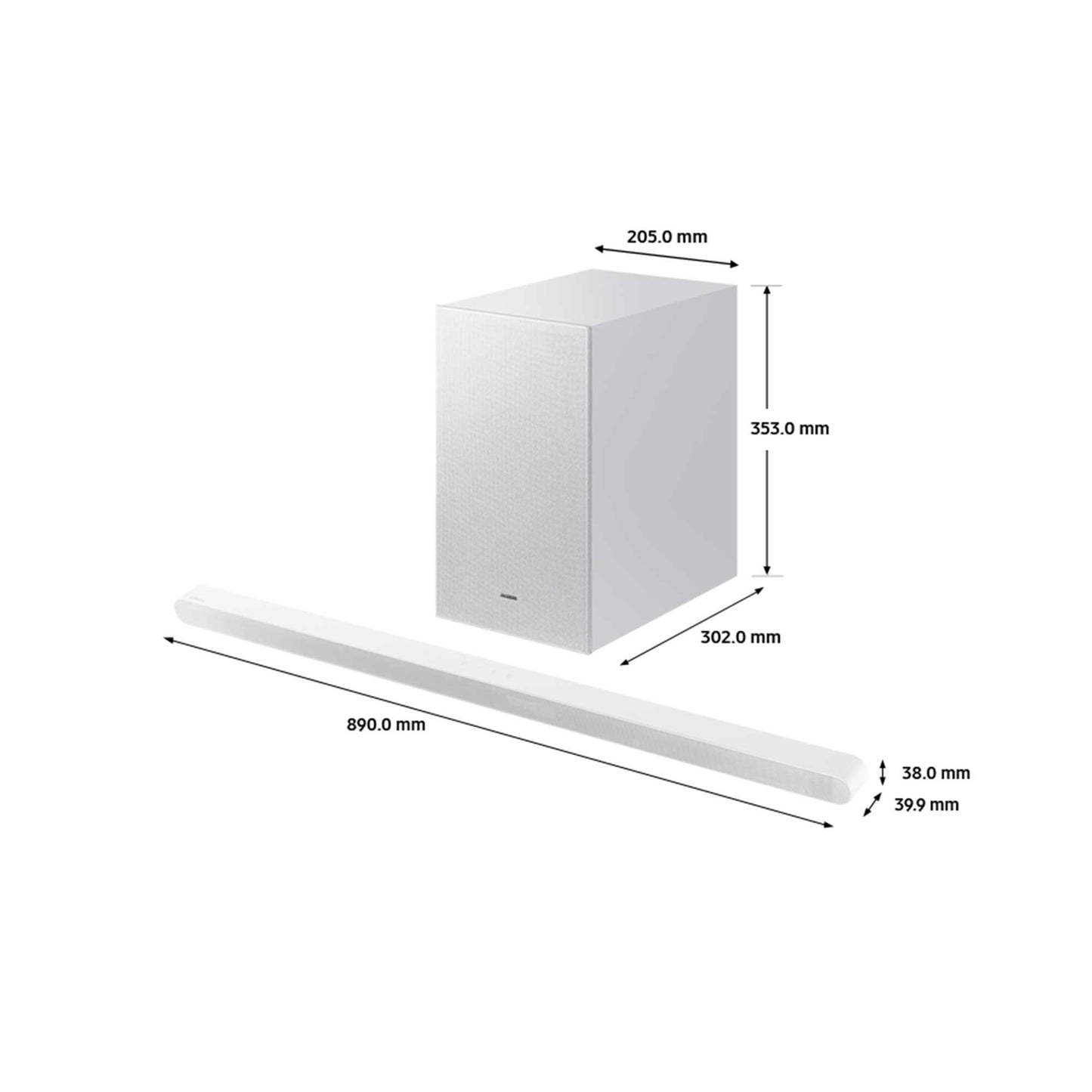 Samsung HW-S701D Dimensions