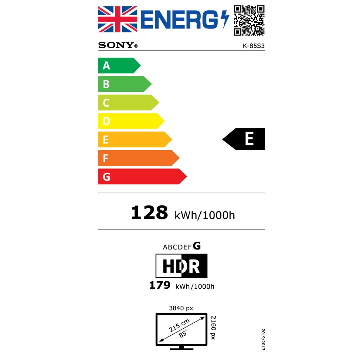 Sony BRAVIA 3 75 Energy Label