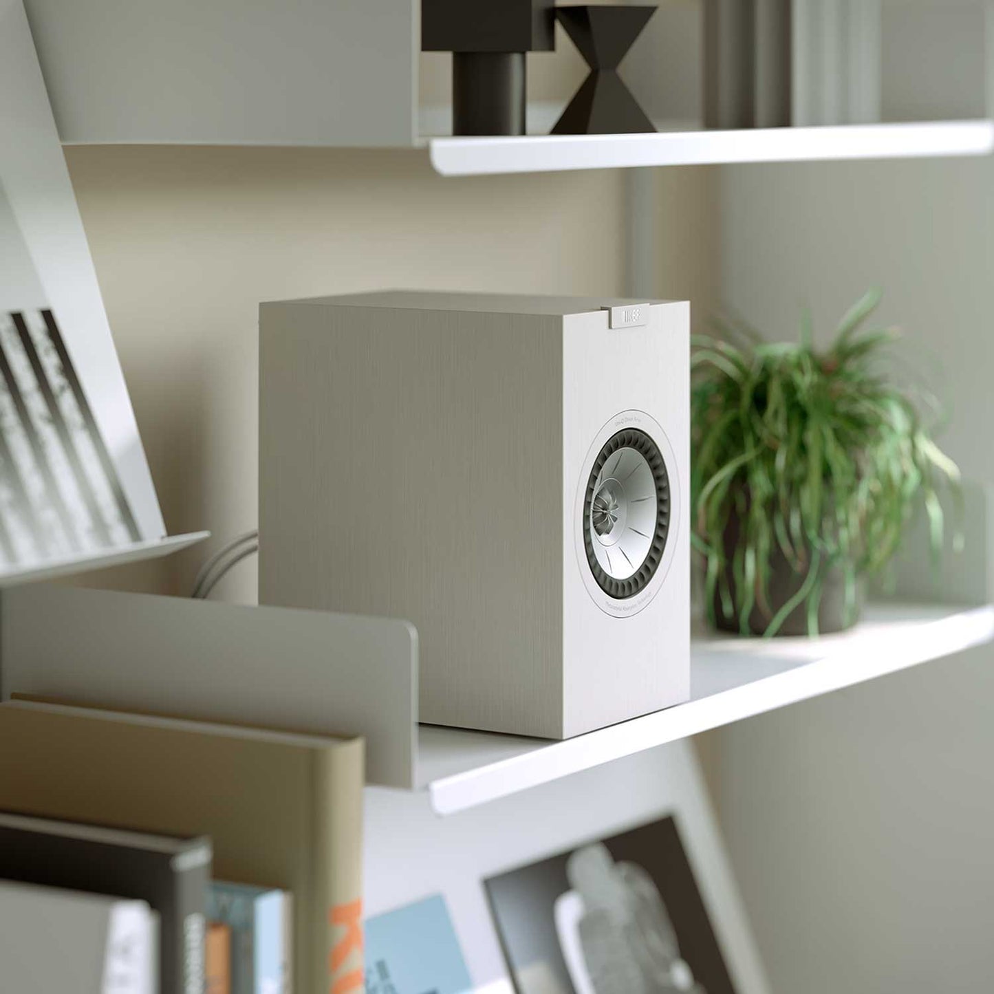 KEF Q1 Meta Satin White On Shelf