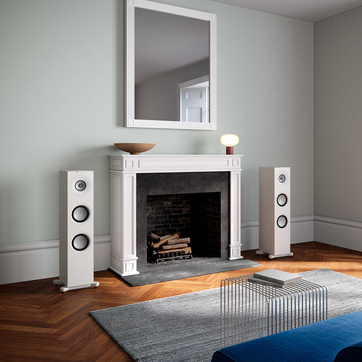 KEF Q7 Meta Satin White Room Setting