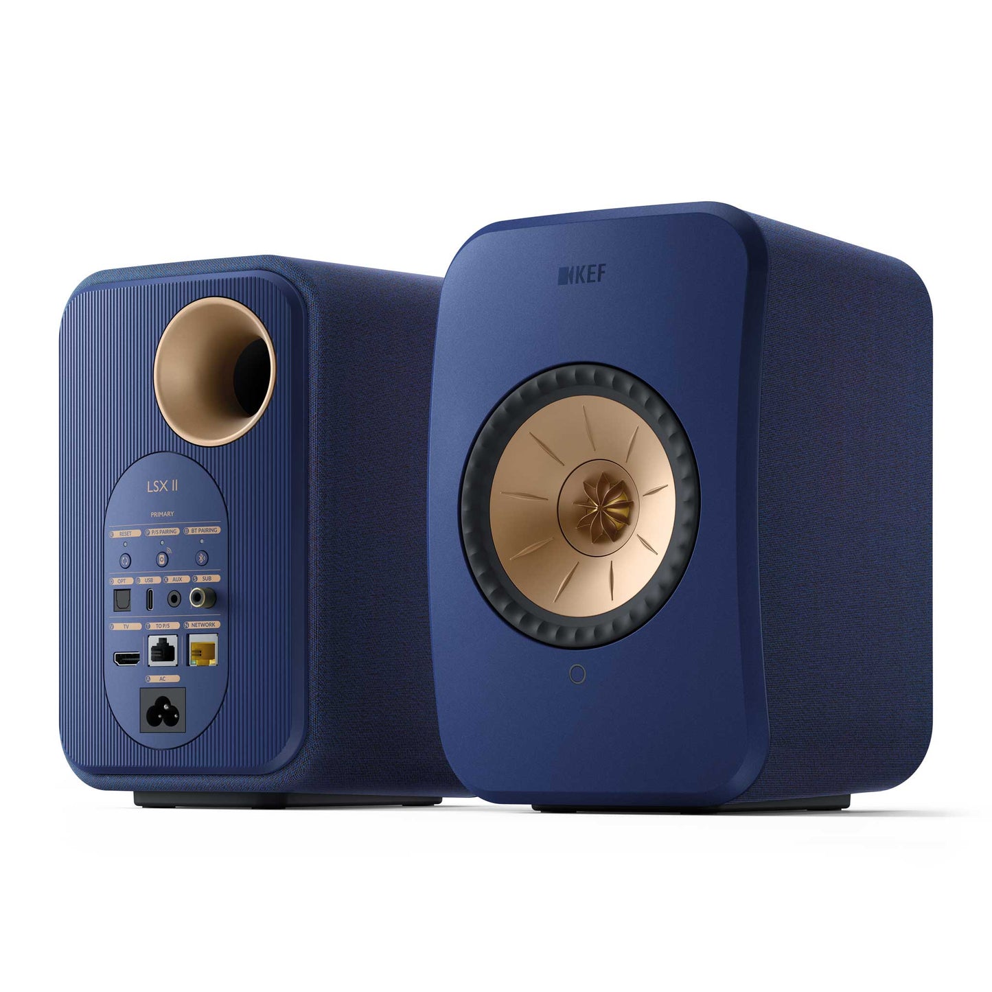 KEF LSX II Cobalt Blue Front & Rear View