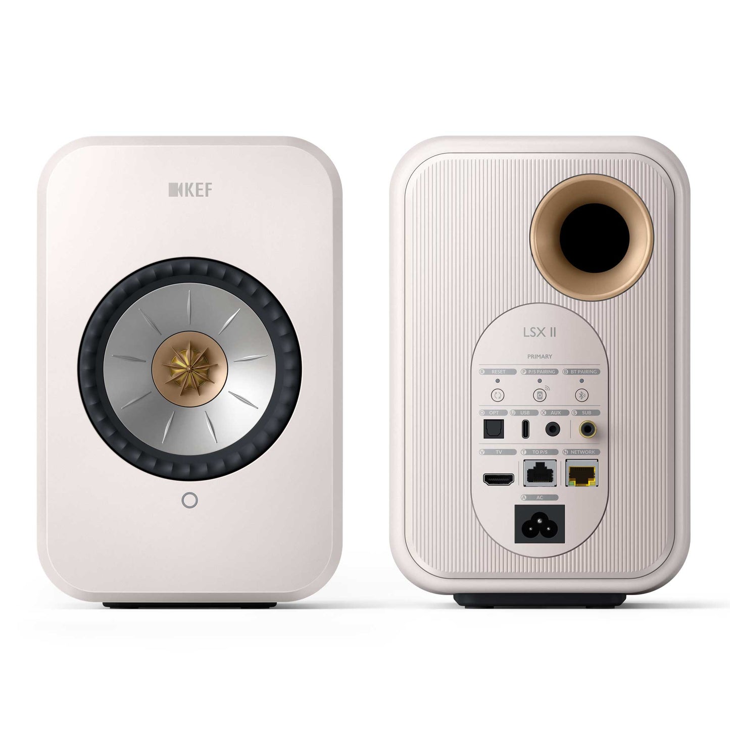 KEF LSX II Mineral White Front & Rear