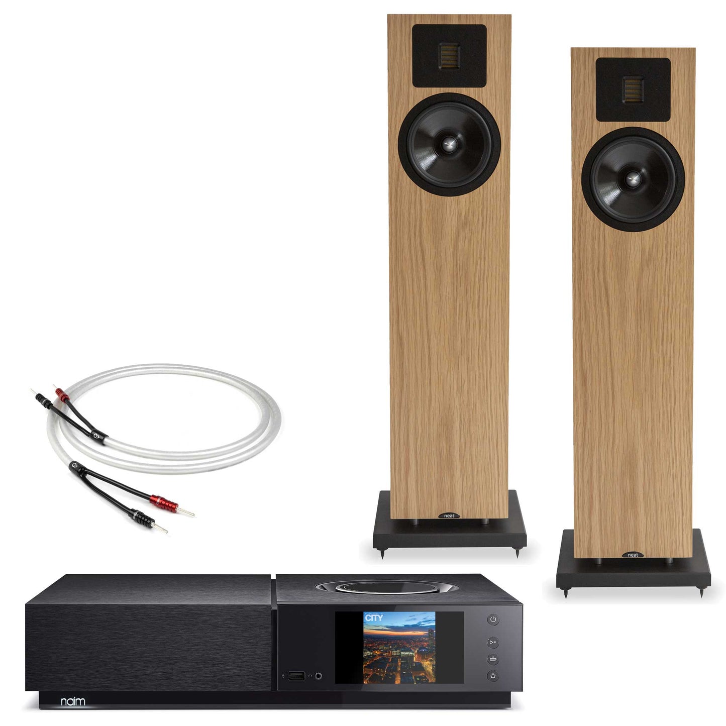 Naim Uniti Nova with Neat Acoustics Elite Classic Oak