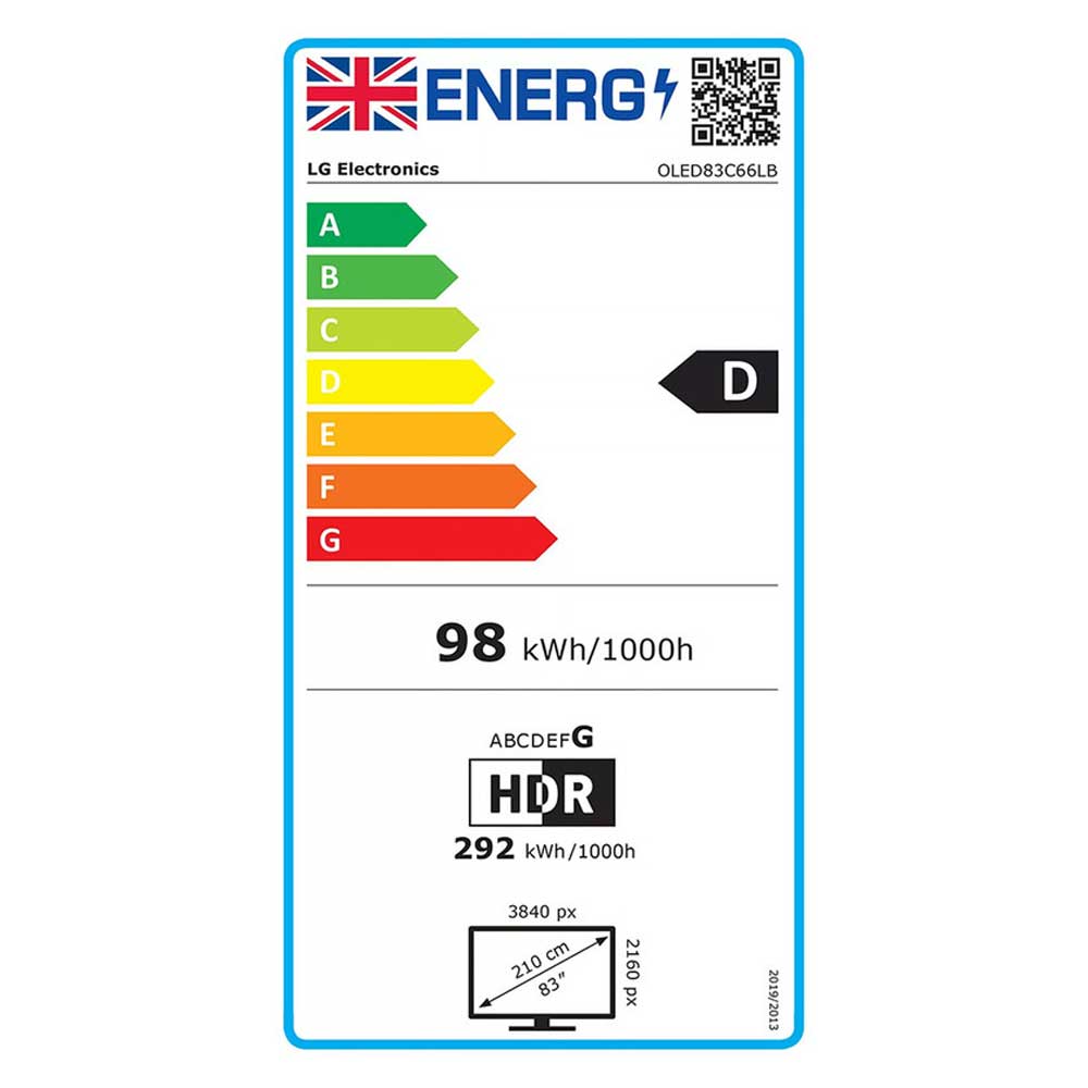 LG OLED83C66LB Energy Label