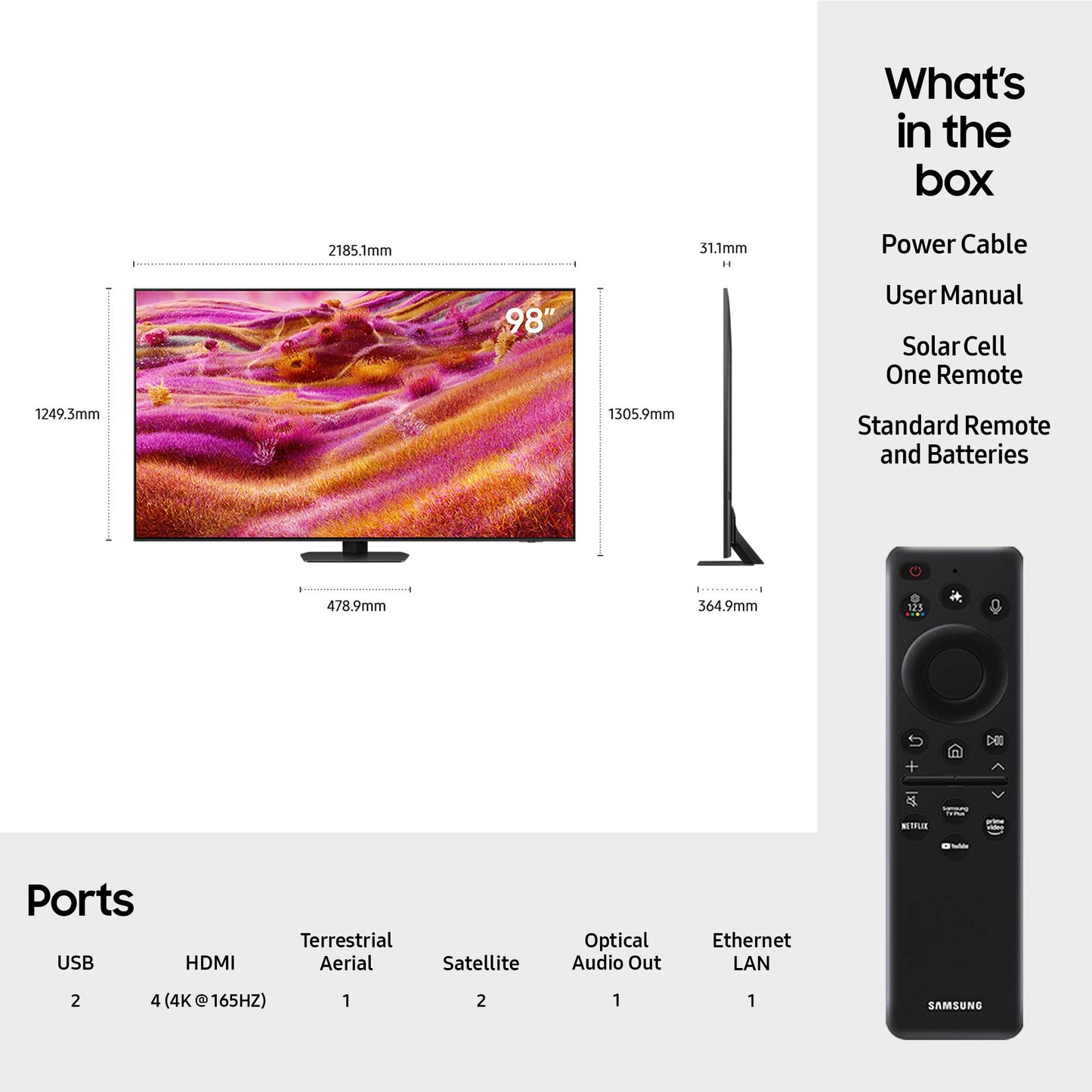 Samsung QE98QN90F Dimensions