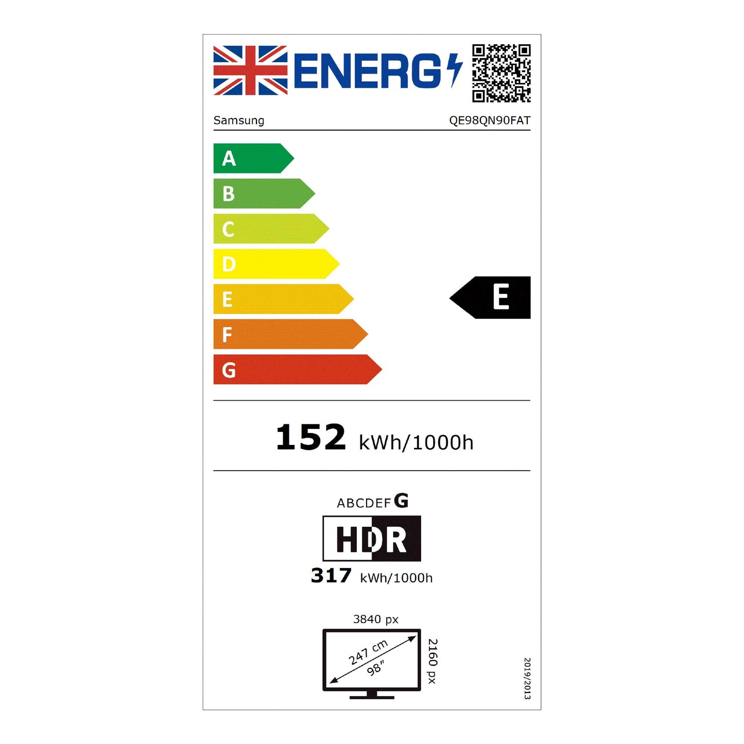 Samsung QE98QN90F Energy Label