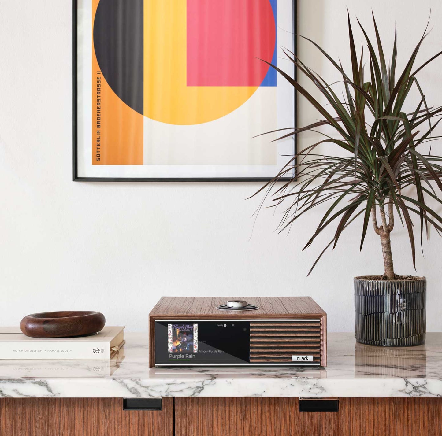 Ruark Audio R610 Walnut On Shelf