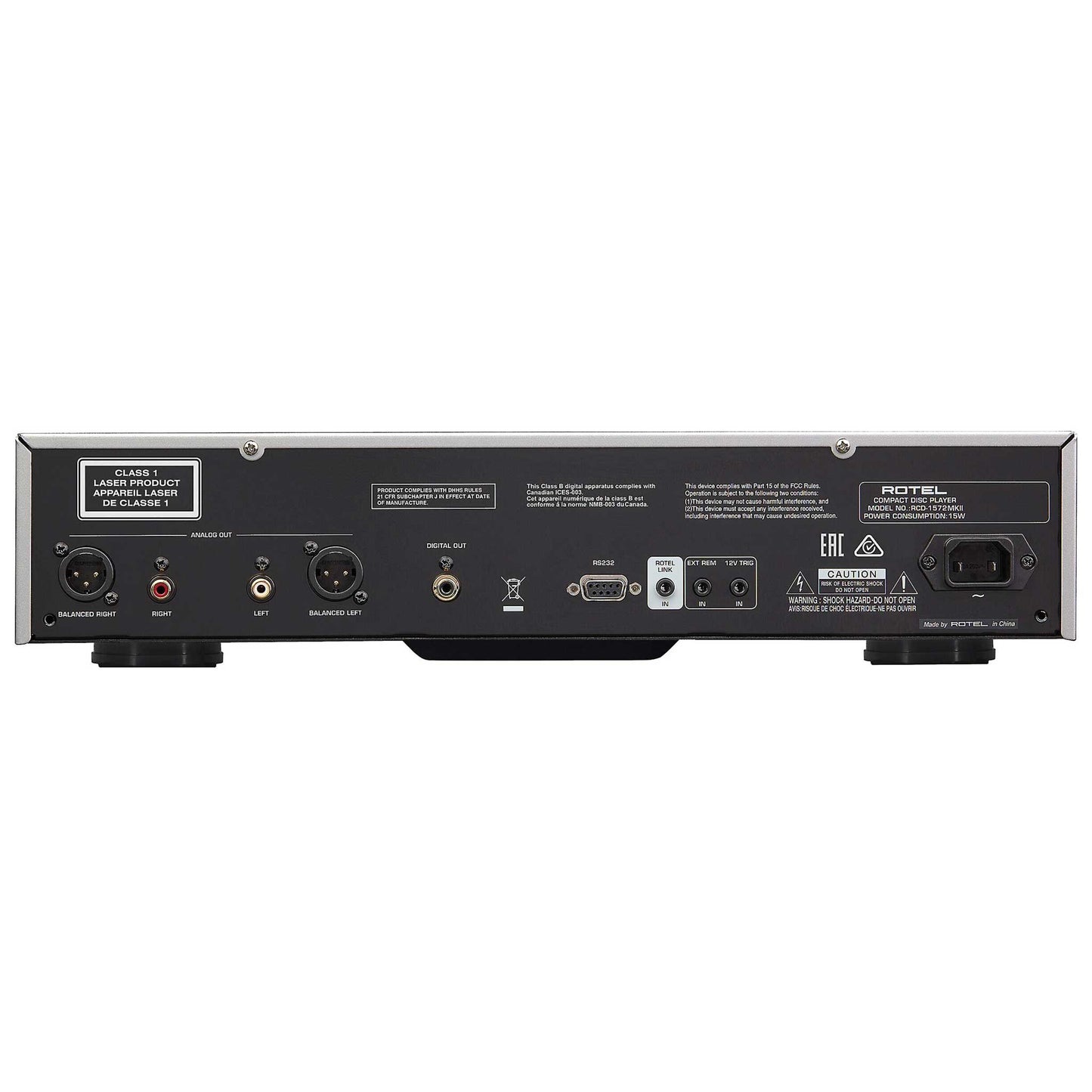 Rotel RCD-1572 MKII Rear Panel