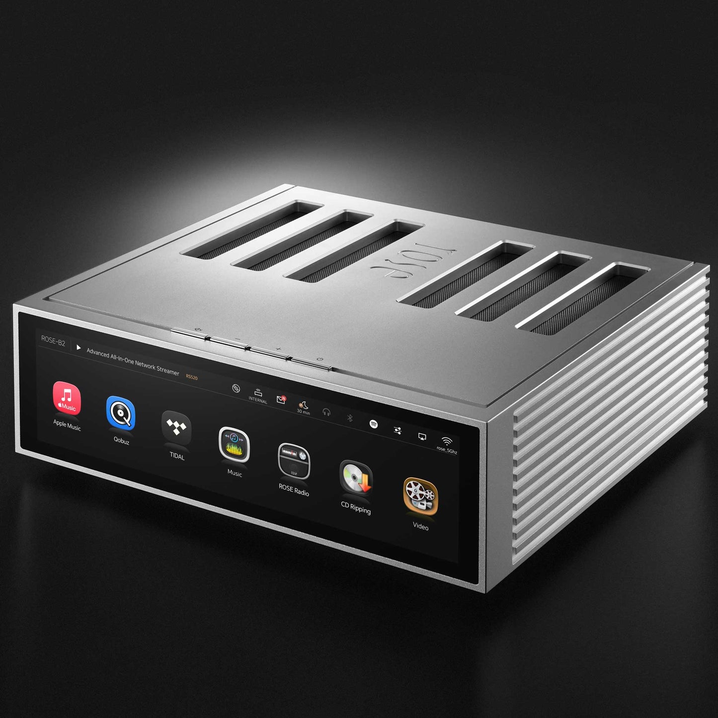 HiFi Rose RS520 Silver Top Angled View