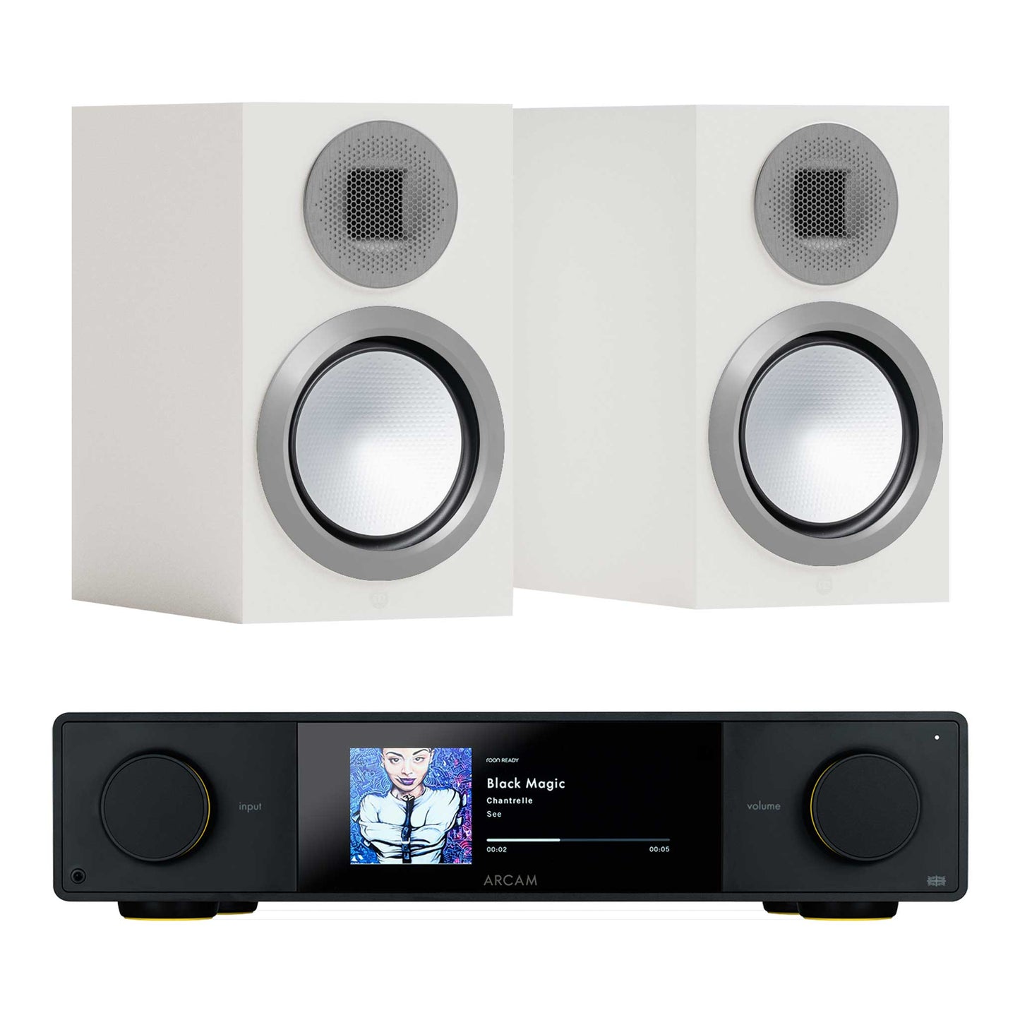 Arcam SA35 with Monitor Audio Gold 50 6G Satin White