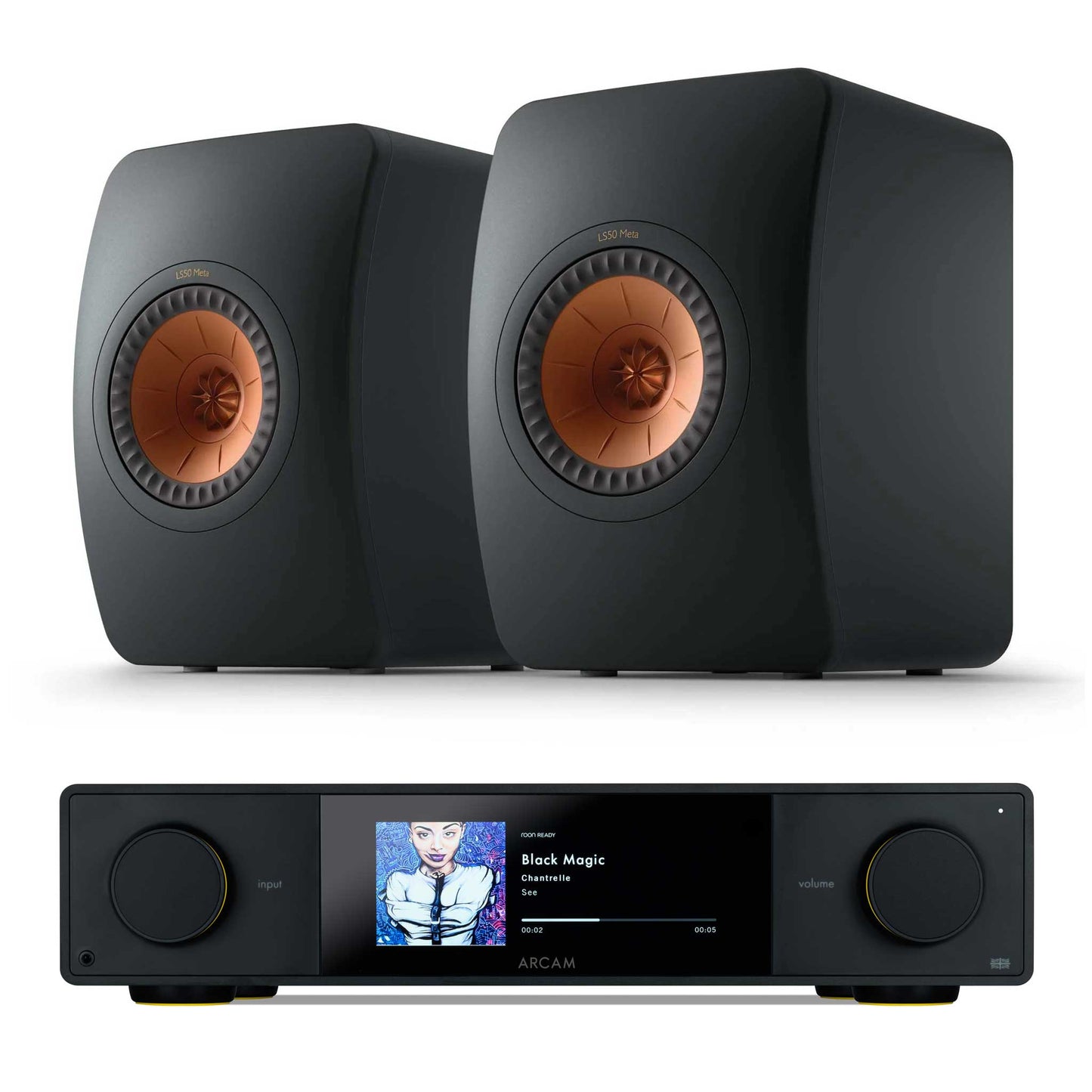 Arcam SA35 with KEF LS50 Meta Carbon Black