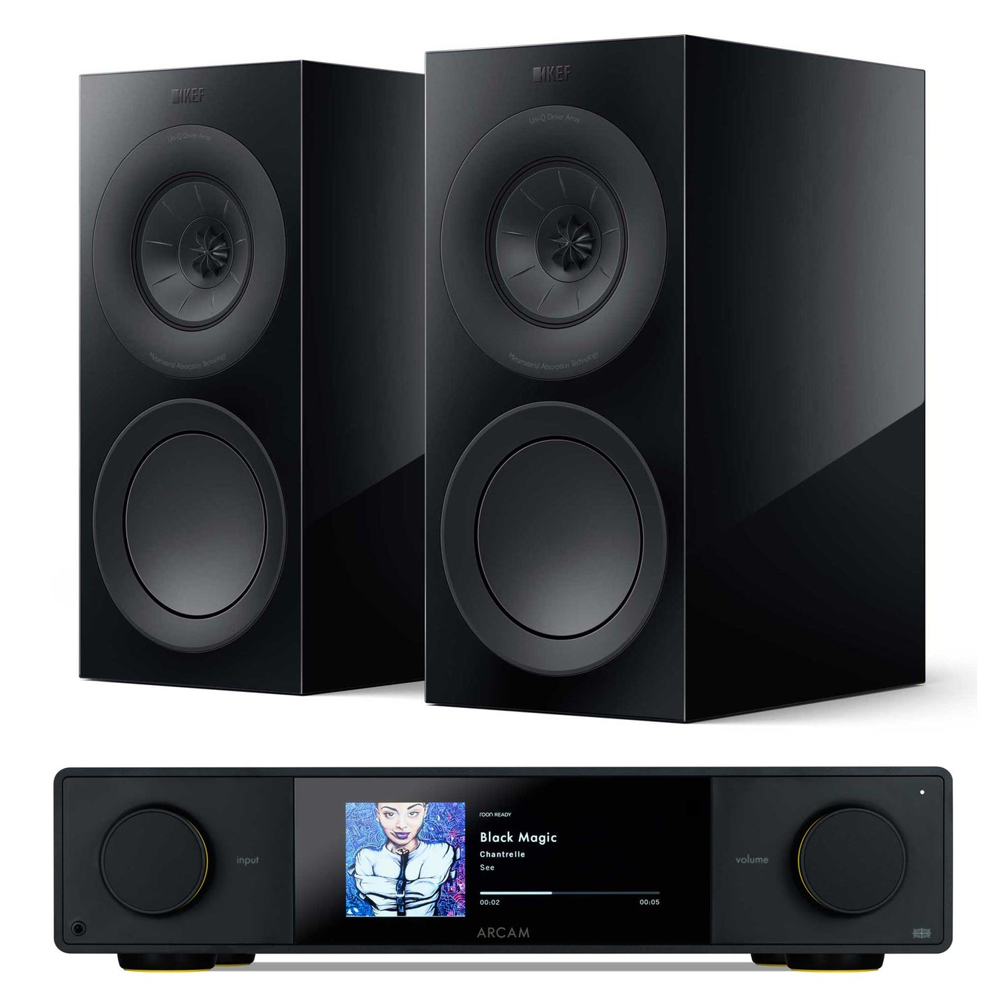 Arcam SA35 with KEF R3 Meta Black Gloss