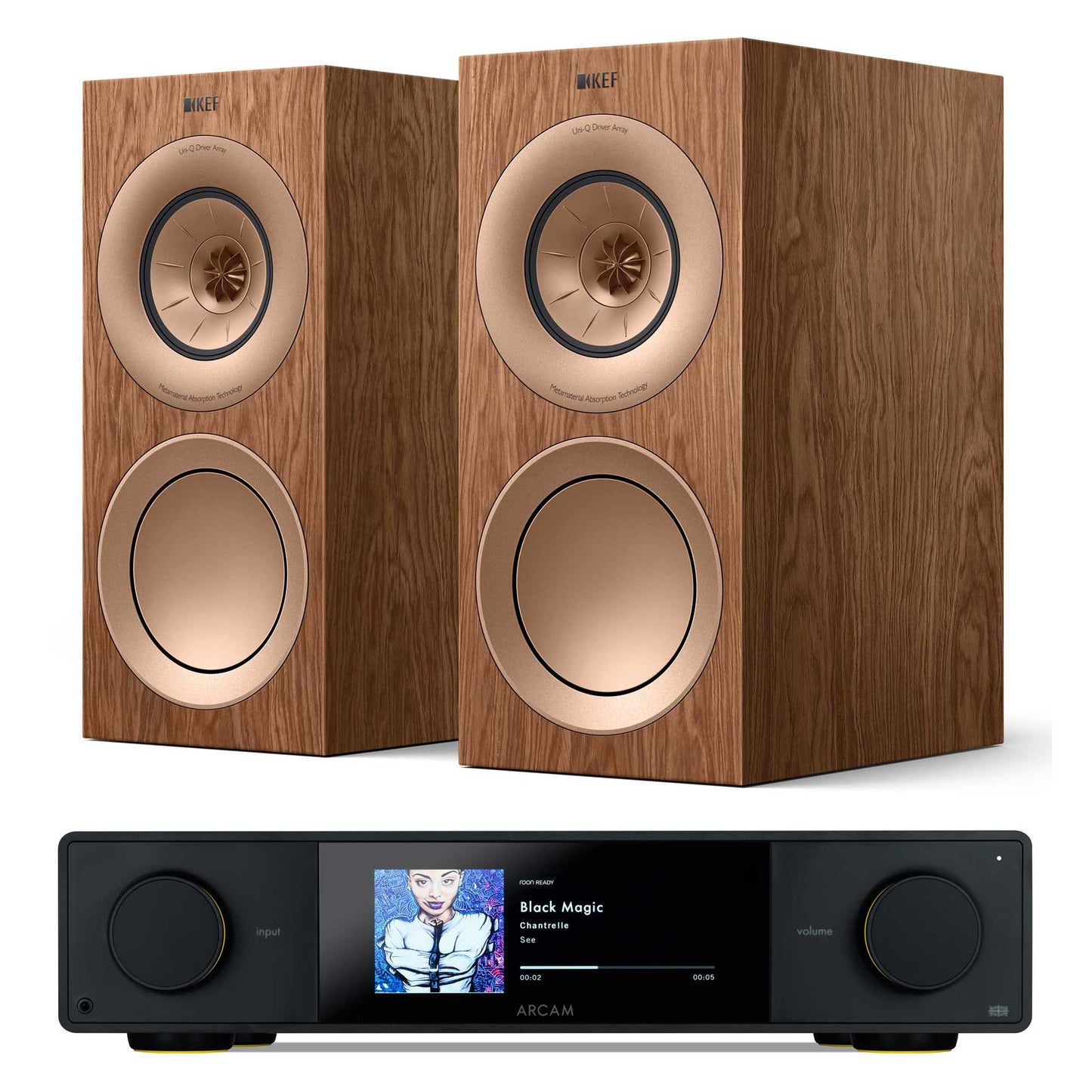 Arcam SA35 with KEF R3 Meta Walnut