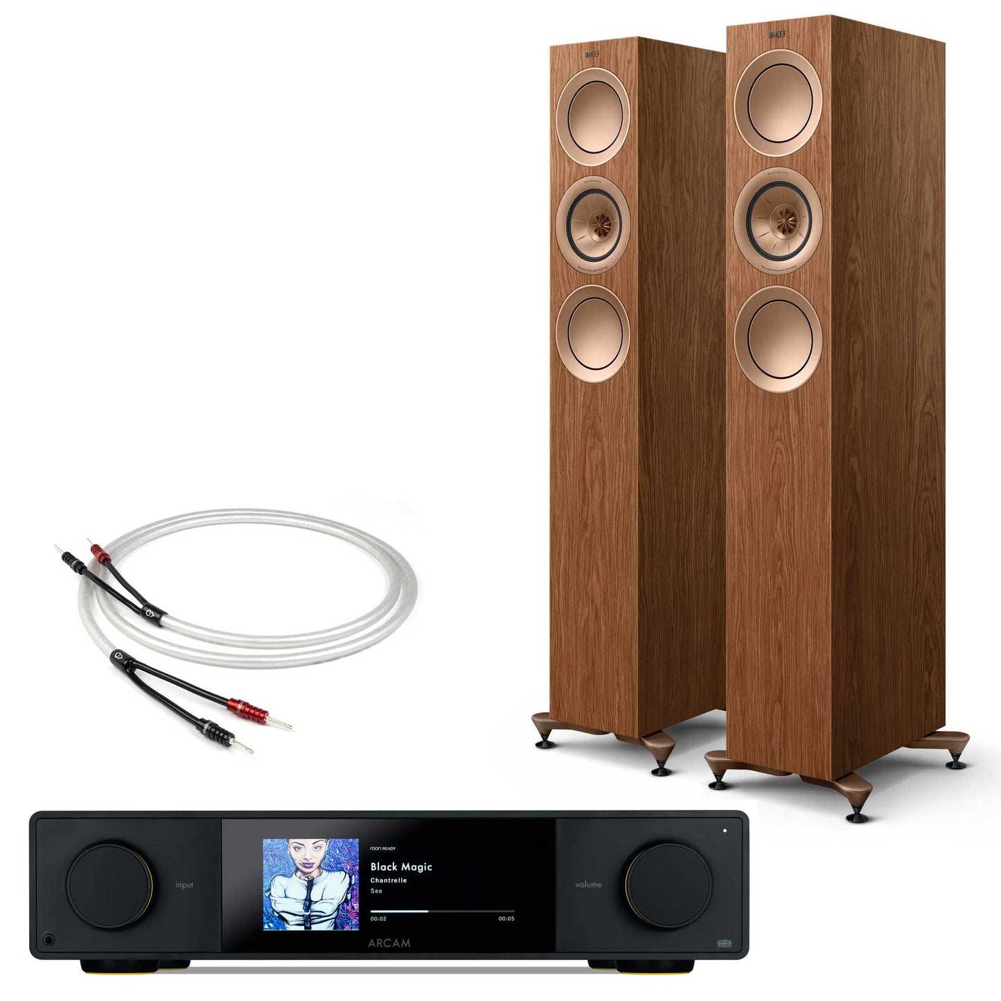 Arcam SA35 with KEF R5 Meta Walnut