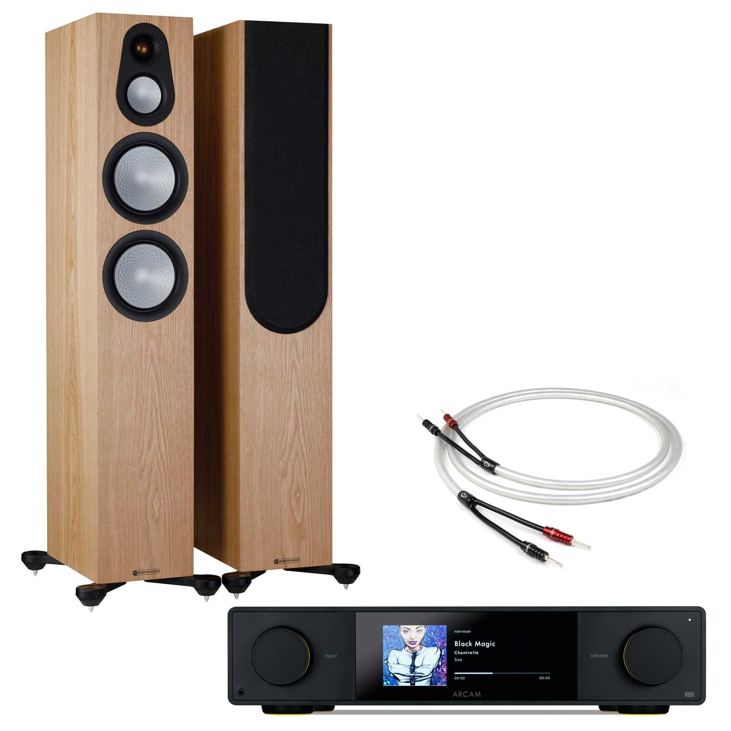 Arcam SA35 with Monitor Audio Silver 300 7G Ash
