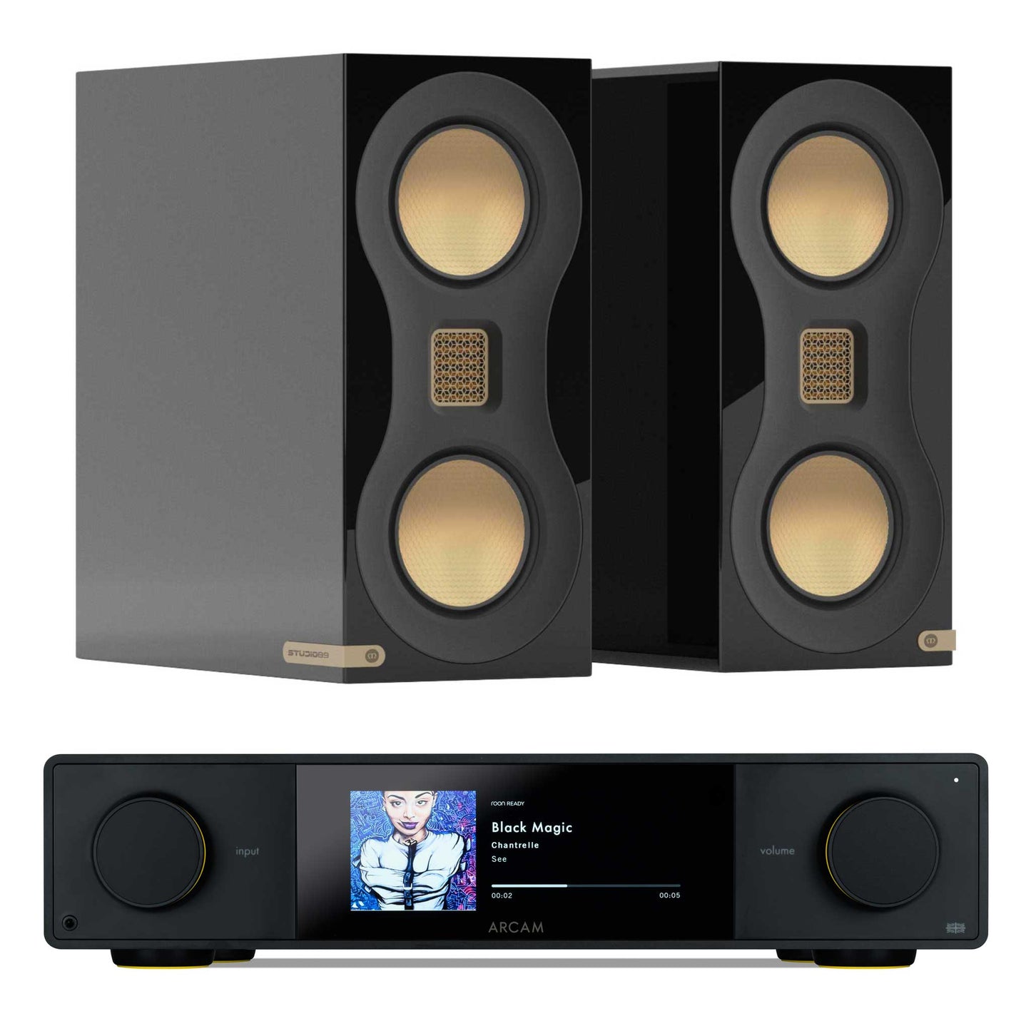 Arcam SA35 with Monitor Audio Studio 89 Gloss Black