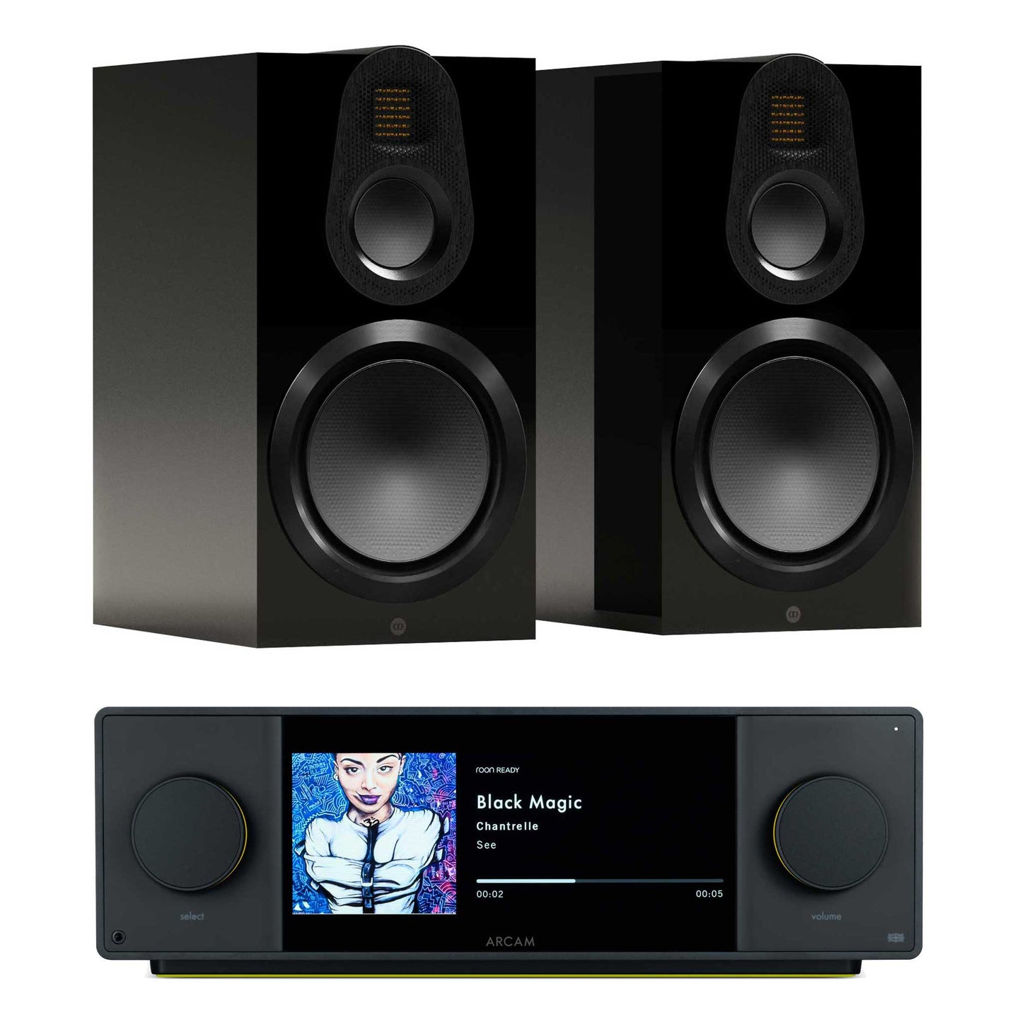 Arcam SA45 with Monitor Audio Gold 100 6G High Gloss Black
