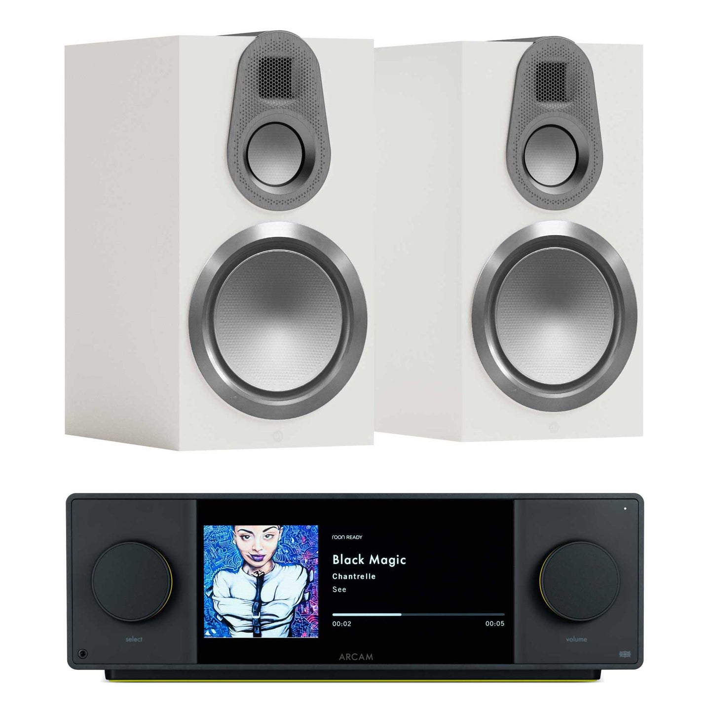 Arcam SA45 with Monitor Audio Gold 100 6G Satin White