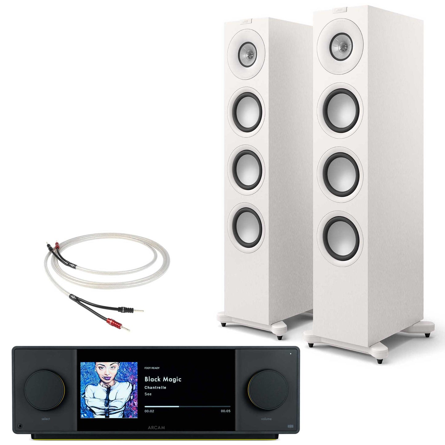 Arcam SA45 with KEF Q11 Meta Satin White