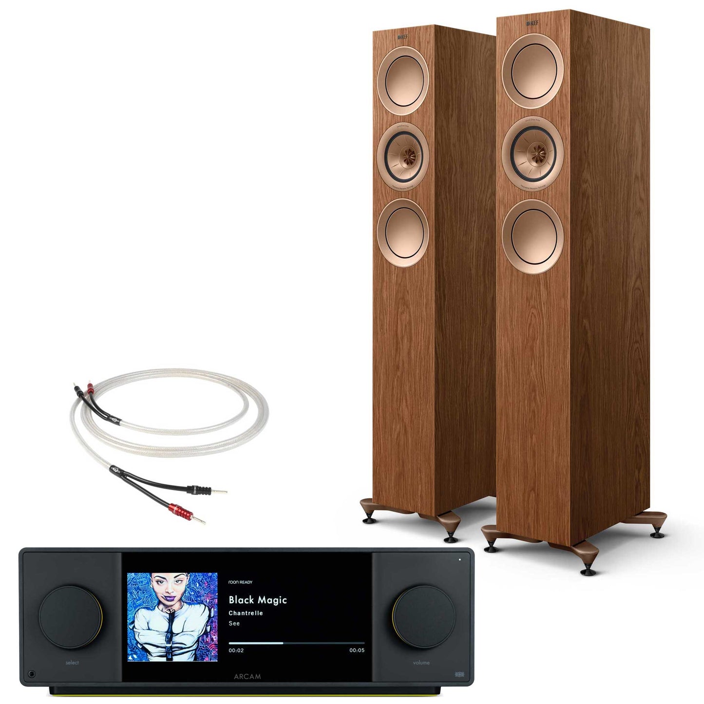 Arcam SA45 with KEF R5 Meta Walnut
