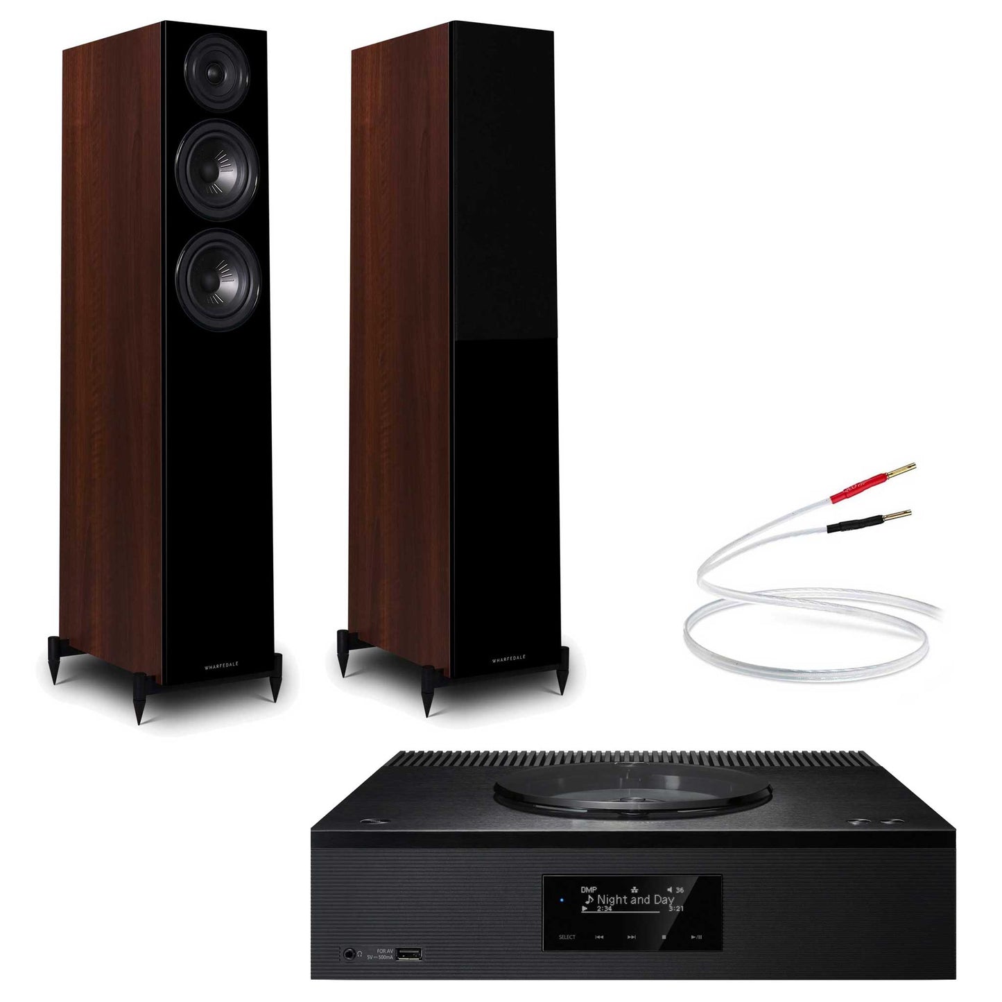 Technics SA-C600 Black with Warfedale Diamond 12.3 Walnut