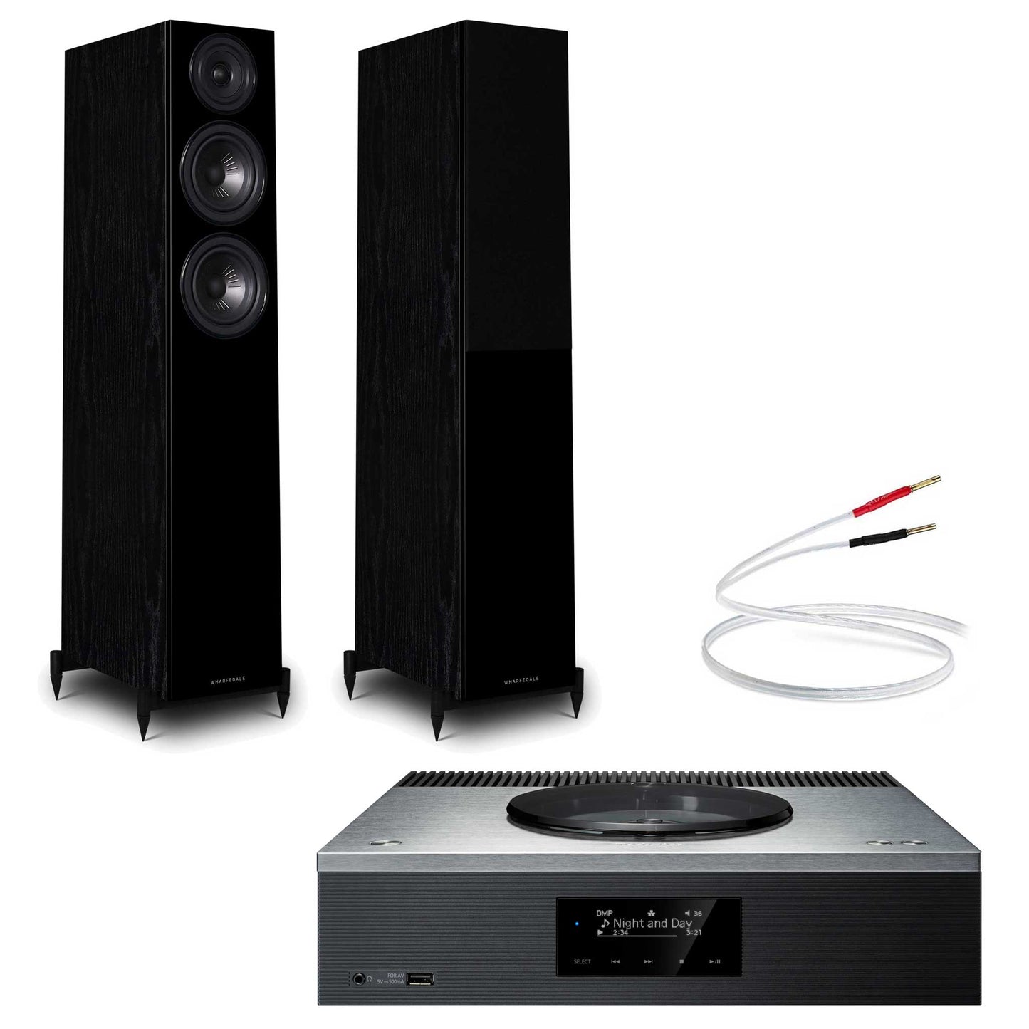 Technics SA-C600 Silver with Warfedale Diamond 12.3 Black