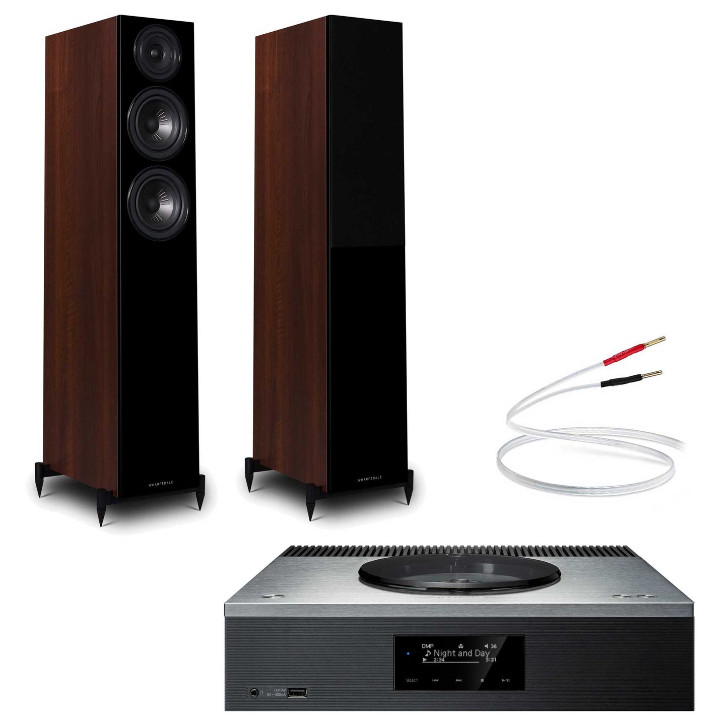 Technics SA-C600 Silver with Warfedale Diamond 12.3 Walnut