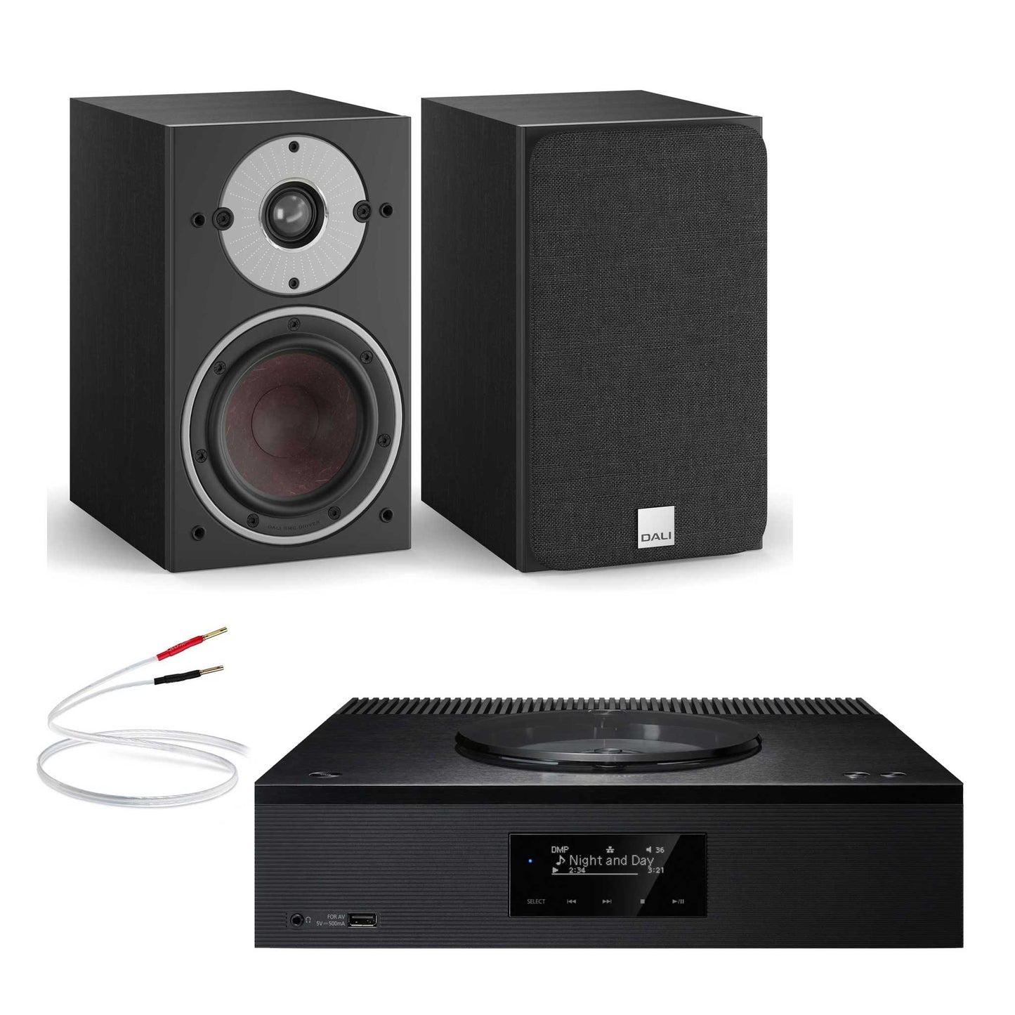 Technics SA-C600 Black with Dali Oberon 1 Black