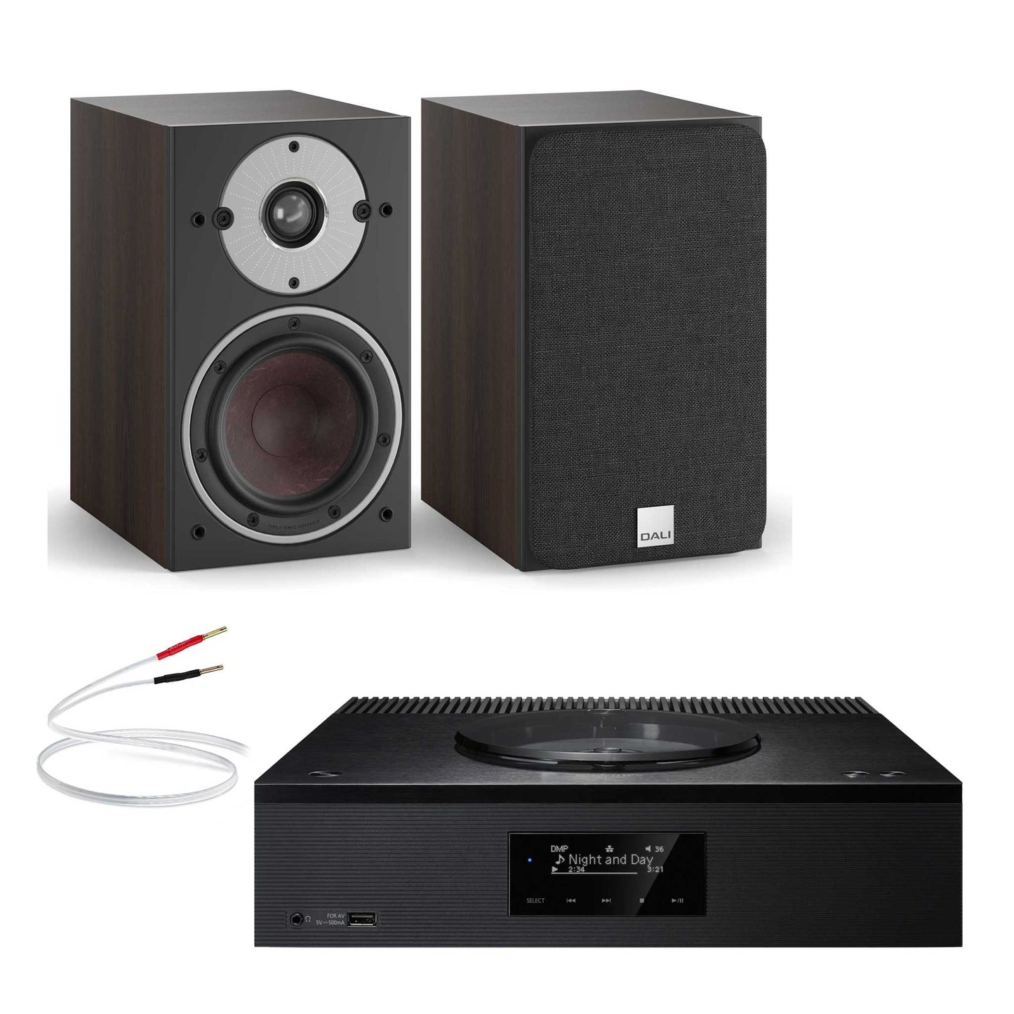 Technics SA-C600 Black with Dali Oberon 1 Walnut