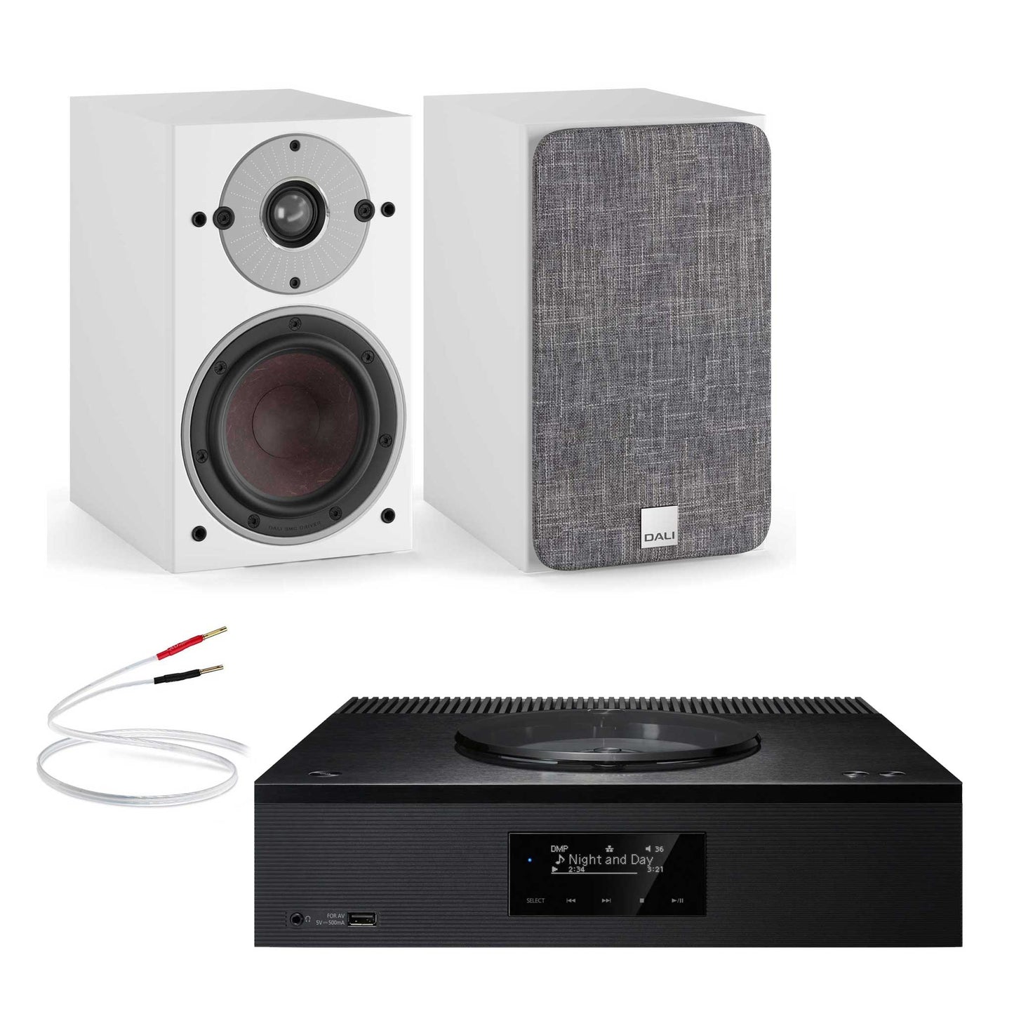 Technics SA-C600 Black with Dali Oberon 1 White