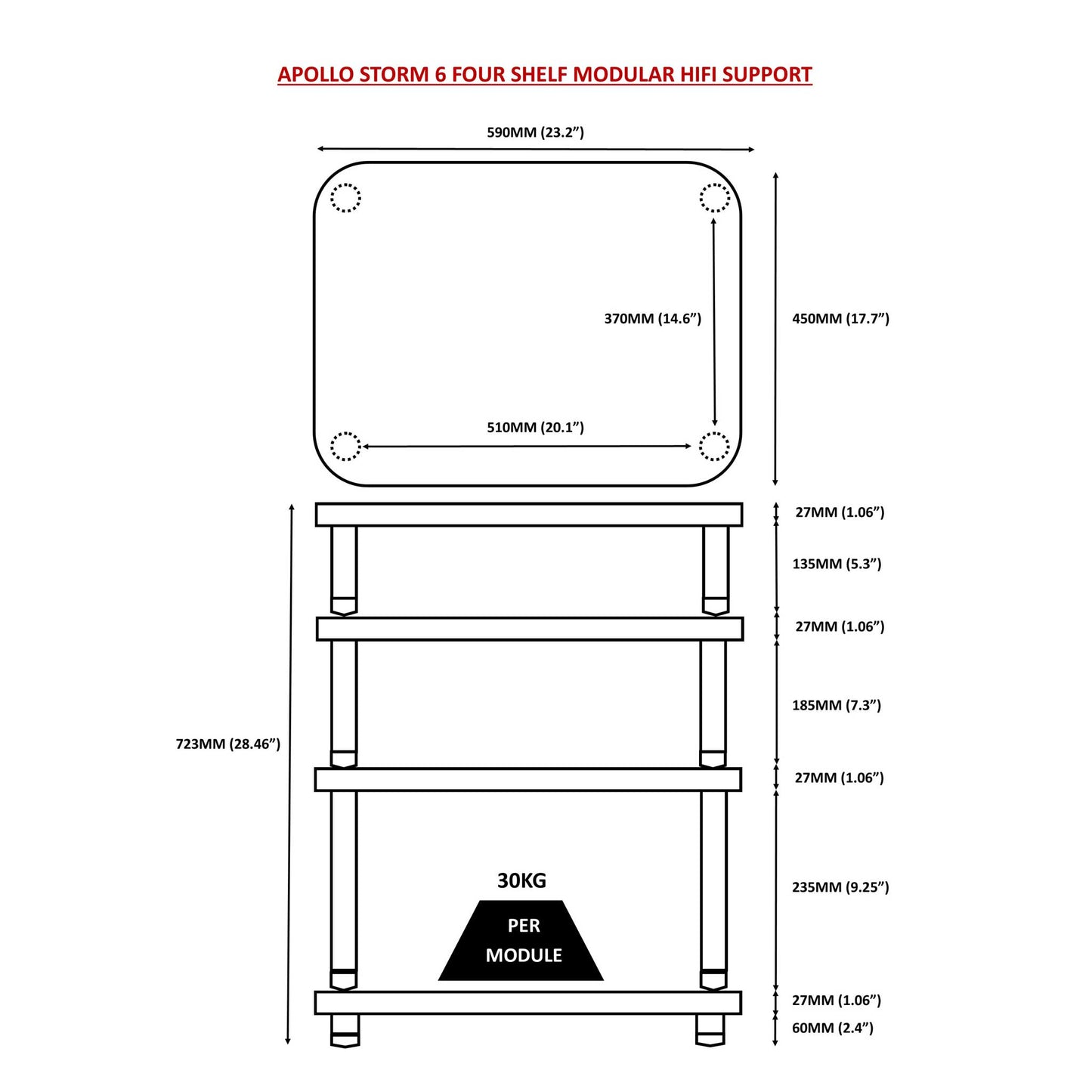 Atacama Apollo Storm 6 Dimensions