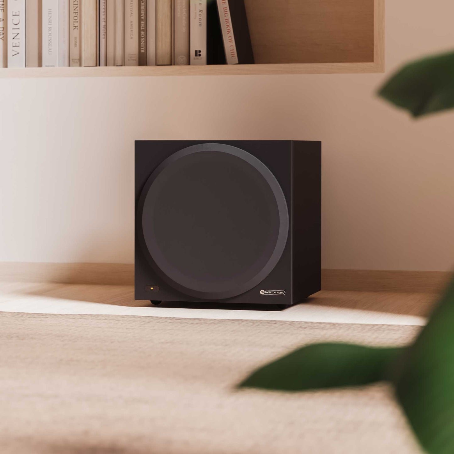 Monitor Audio Vestra W10 Subwoofer Matte Black Room Setting