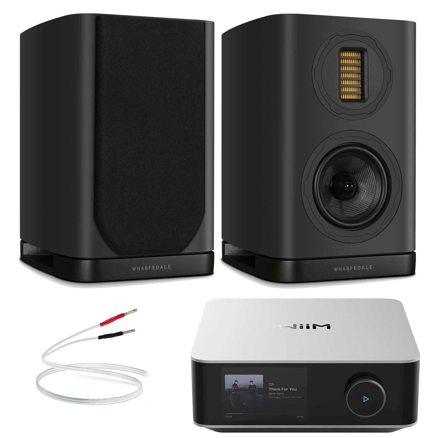 WiiM Amp Ultra Silver with Wharfedale EVO 5.1 Black